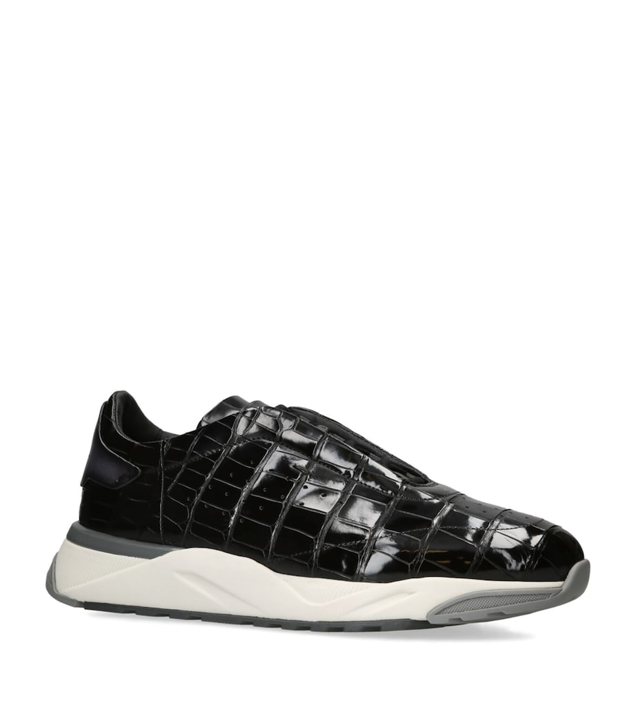 Crocodile Leather Innova Sneakers BLACK Image 3