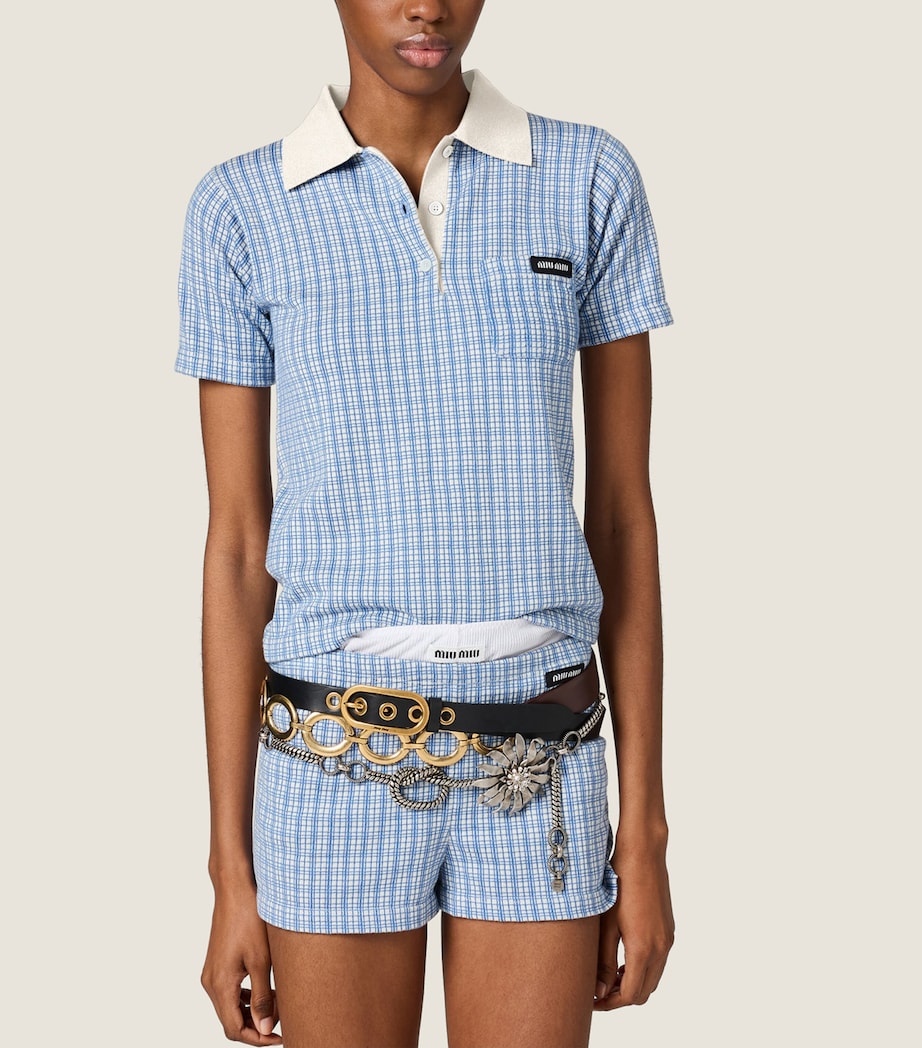 Miu Miu Womens Cashmere-Silk Polo Shirt Image 5