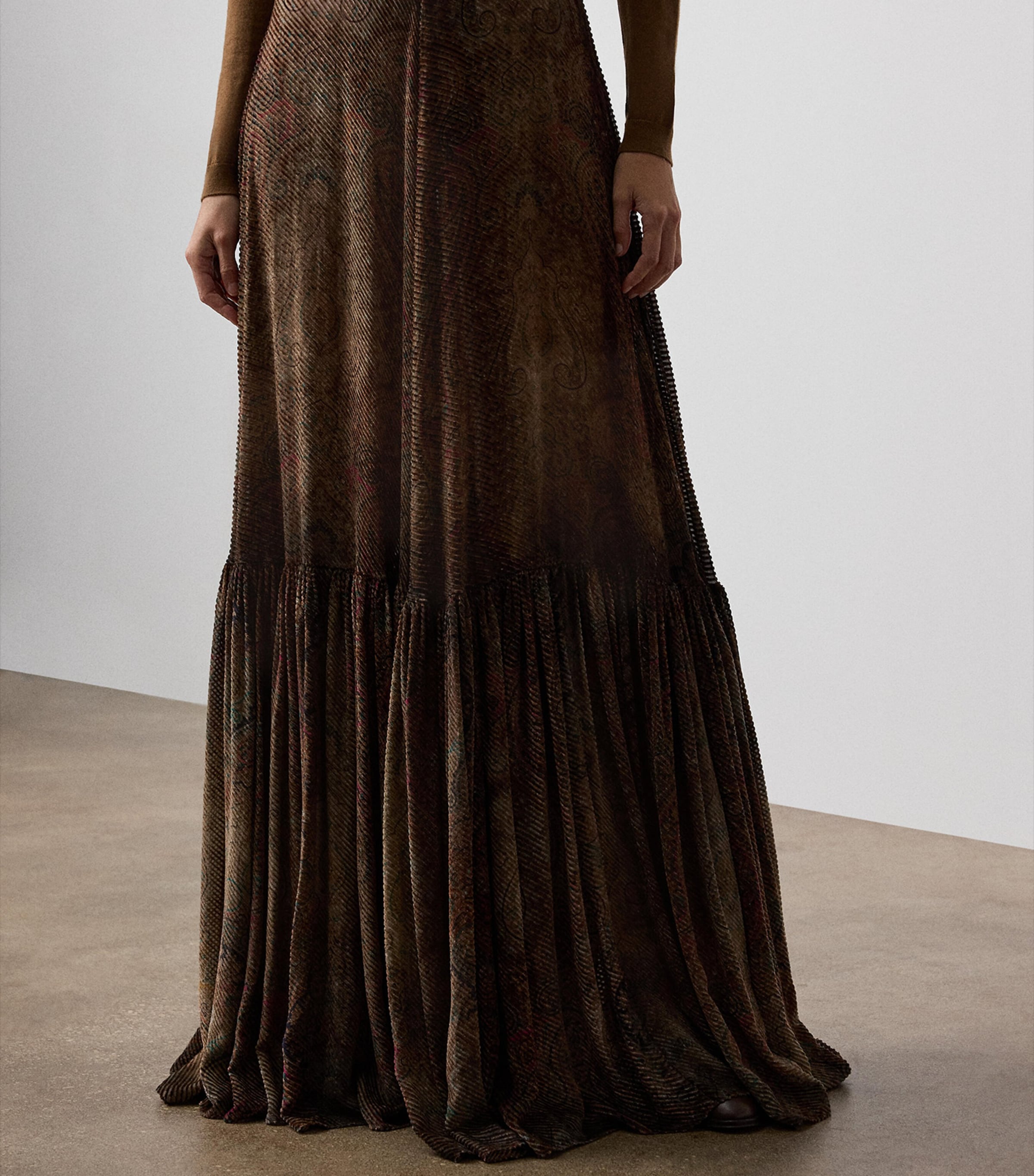 Velvet Devoré Carlita Maxi Skirt COGNAC MULTI Image 2