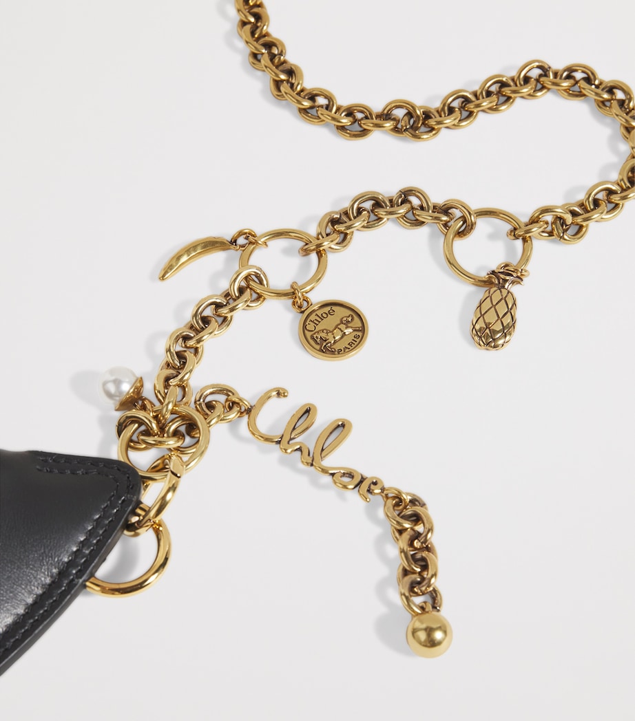 Leather Half-Moon Shoulder Bag BLACK Image 4