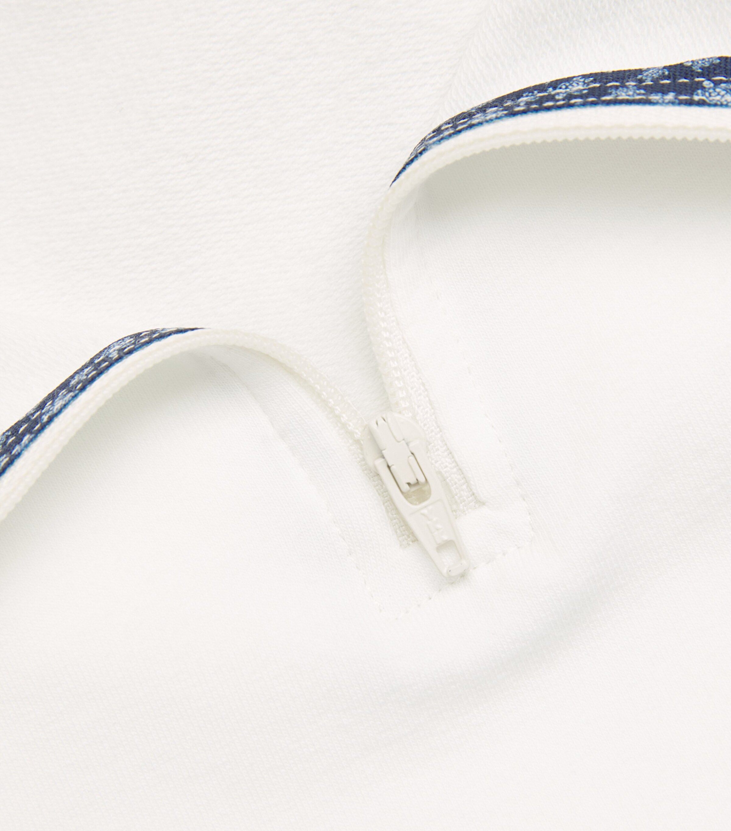 Cotton Zipped Polo Shirt 003-OFF-WHITE Image 5