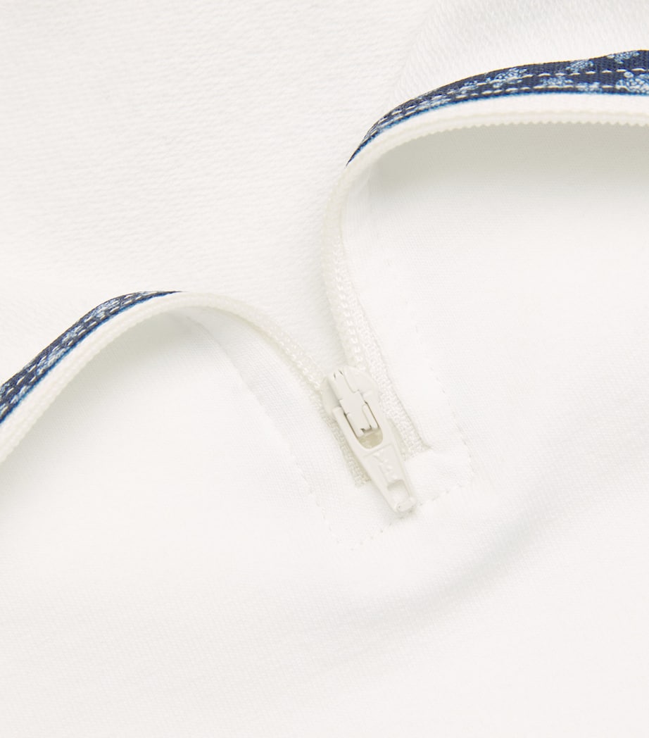 Cotton Zipped Polo Shirt 003-OFF-WHITE Image 5