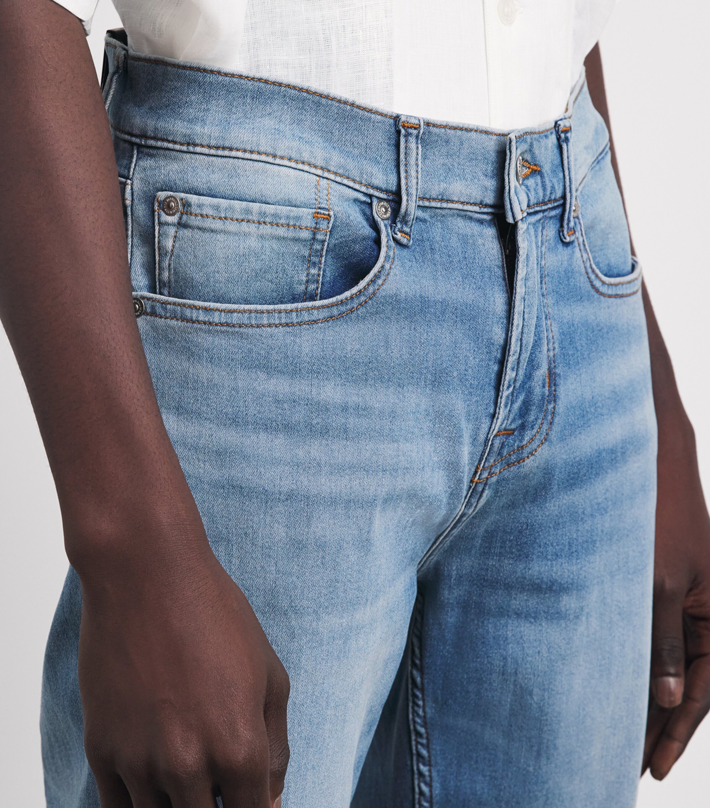 7 For All Mankind Mens Slimmy Jeans Light Blue Image 3