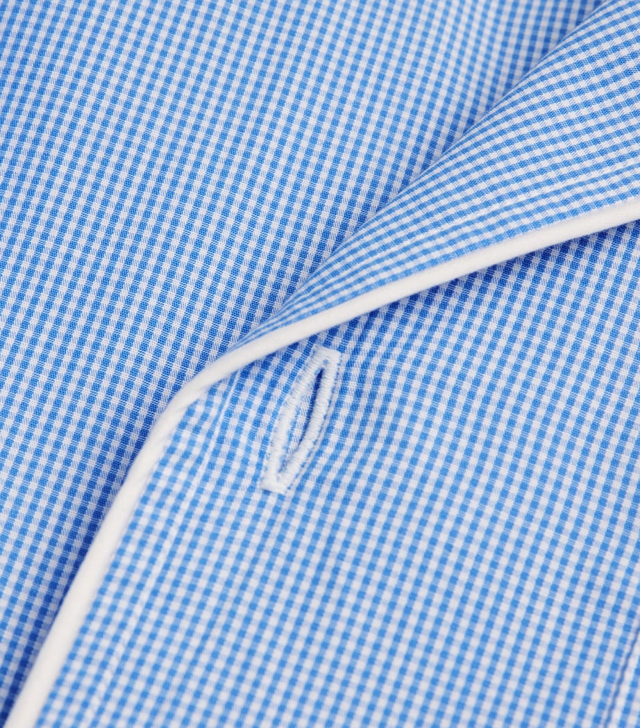 Cotton Poplin Gingham Pyjama Set L BLUE MINI GINGHAM Image 5