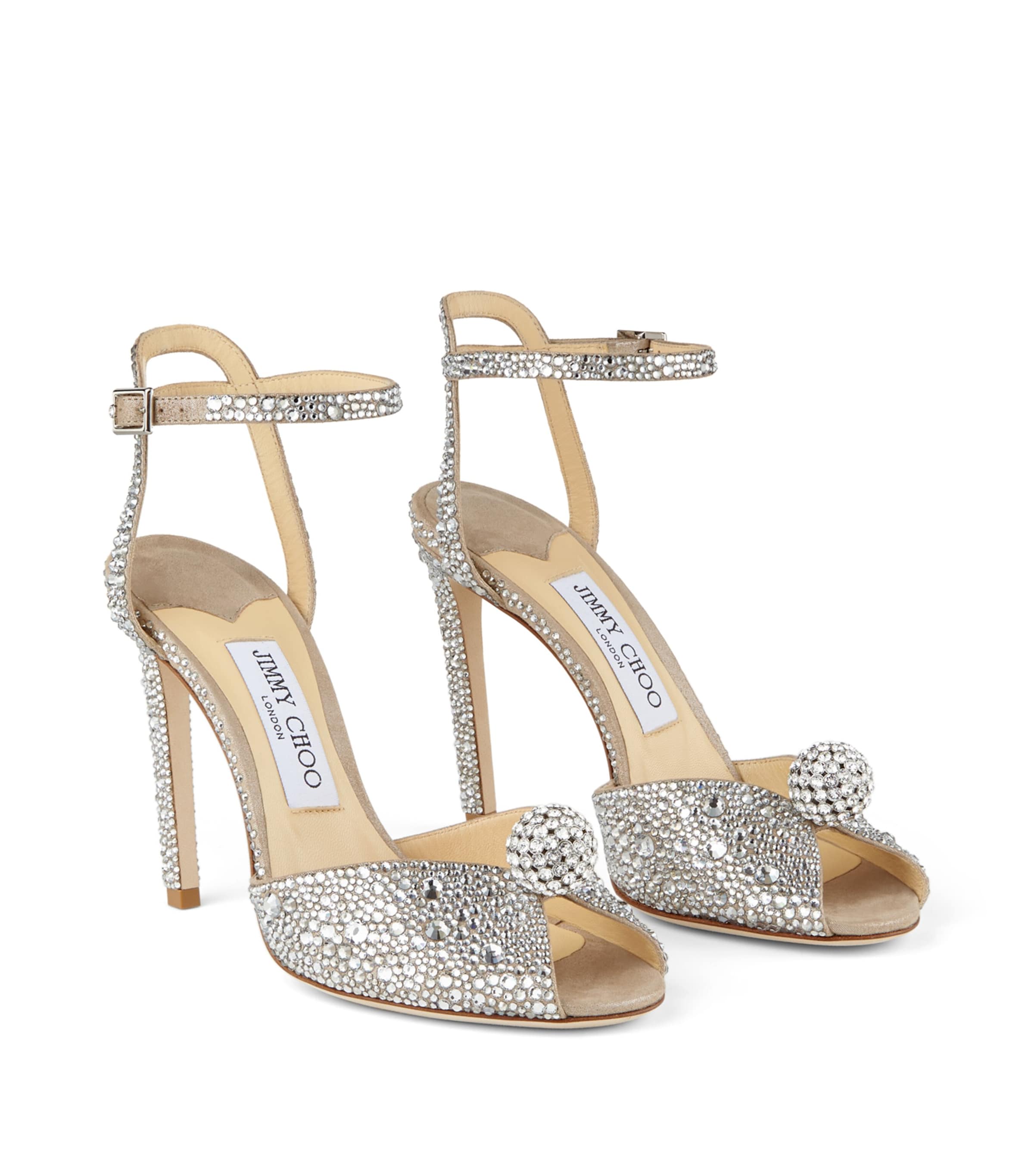 Sacora 100 Crystal-Embellished Sandals NUDE/CRYSTAL Image 2
