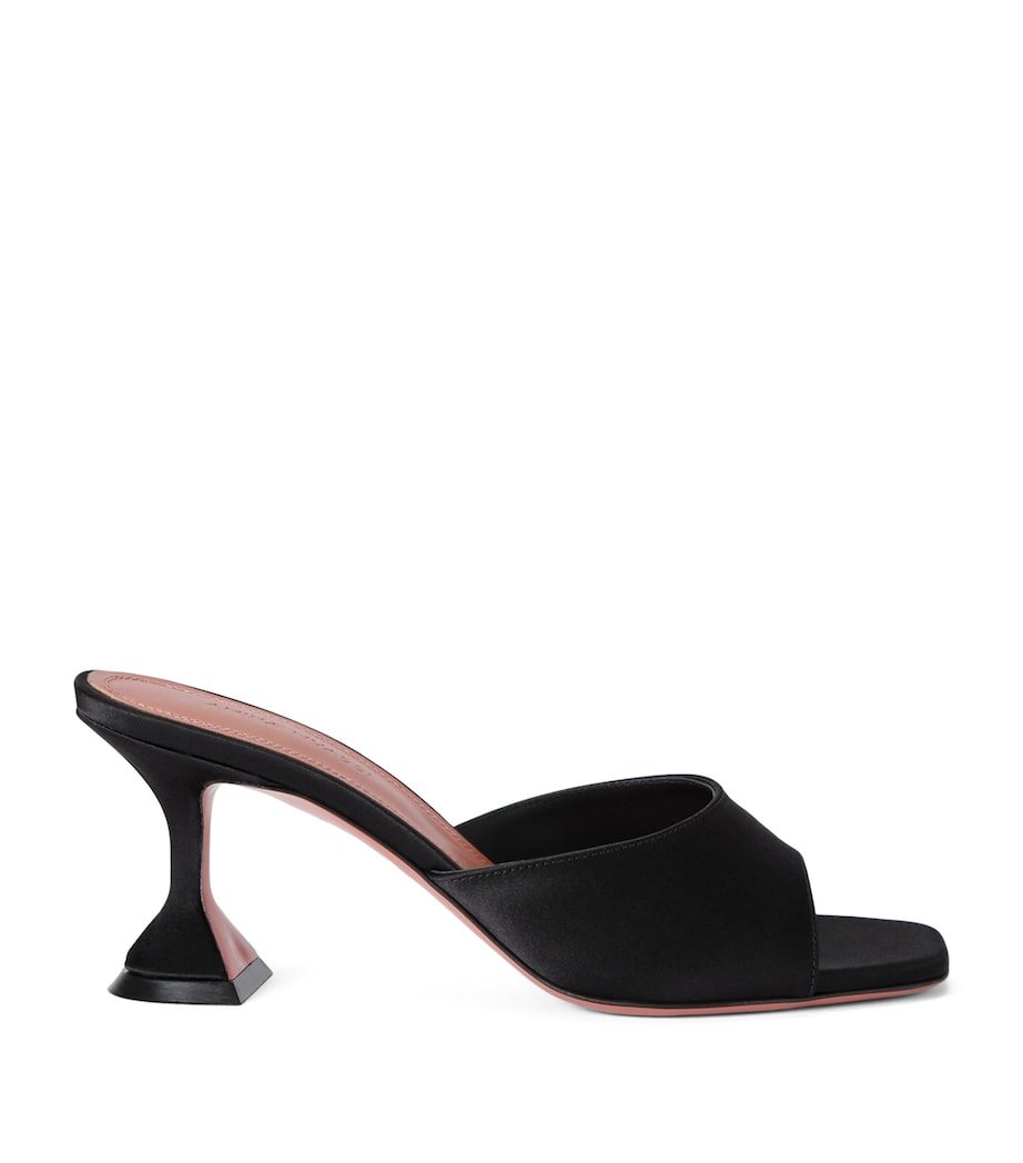 Amina Muaddi Satin Lupita Mules 70 Black Image 1