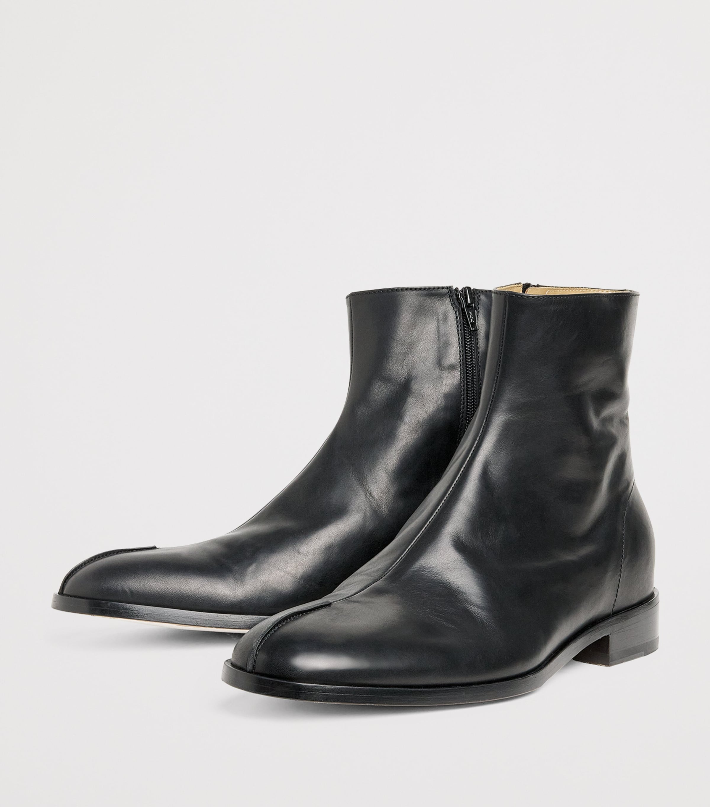 MM6 Maison Margiela Black Leather Ankle Boots | Harrods US