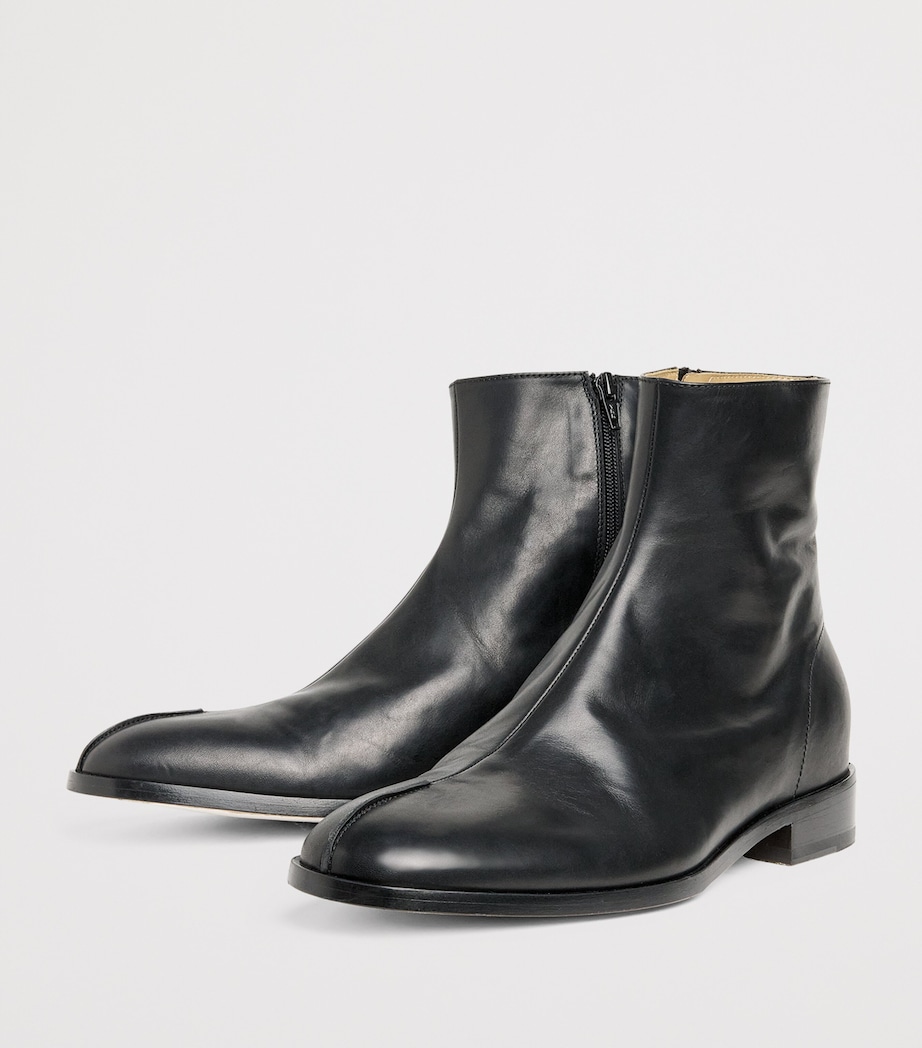 Leather Ankle Boots T8013 - BLACK Image 3
