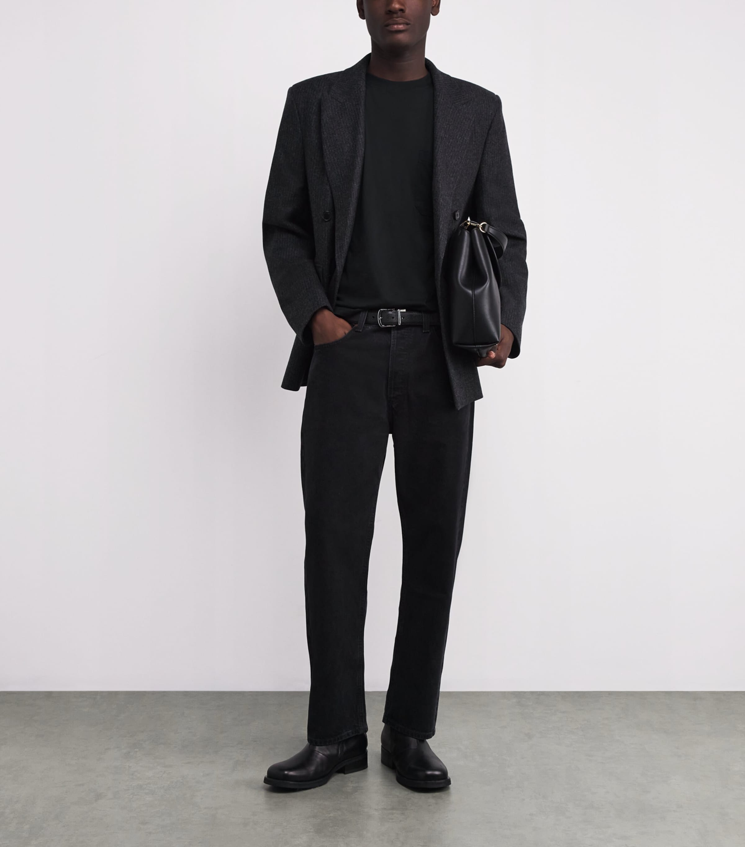 Cotton Relaxed Pocket T-Shirt BLK Image 2