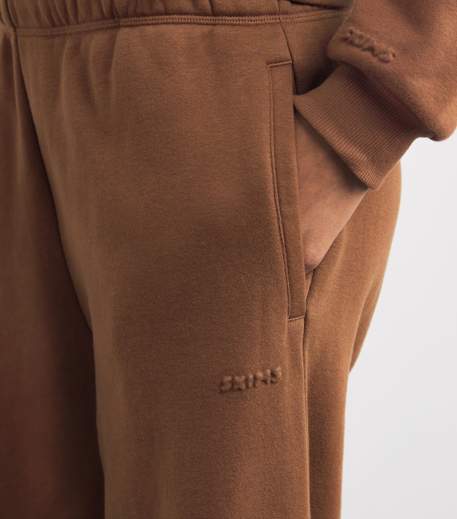 Cotton-Blend Fleece Straight Sweatpants BISON Image 6