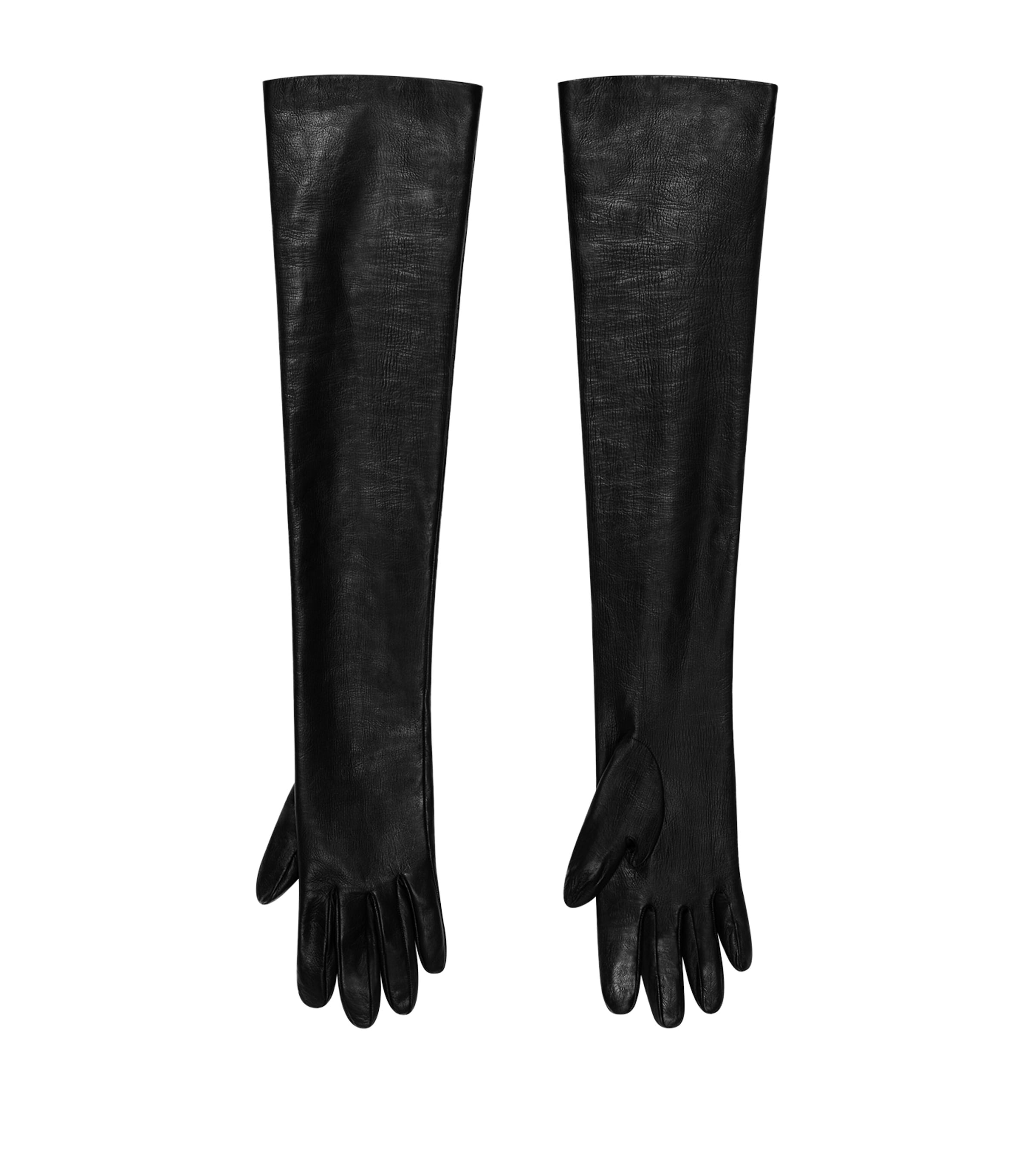 Lambskin Long Gloves BLACK Image 1