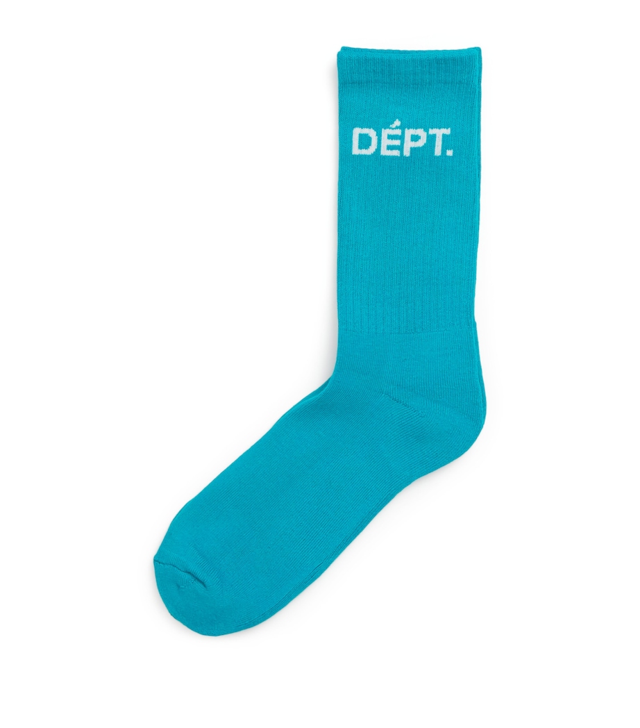 GALLERY DEPT. Mens Cotton-Blend Logo Socks Miami Blue Image 1