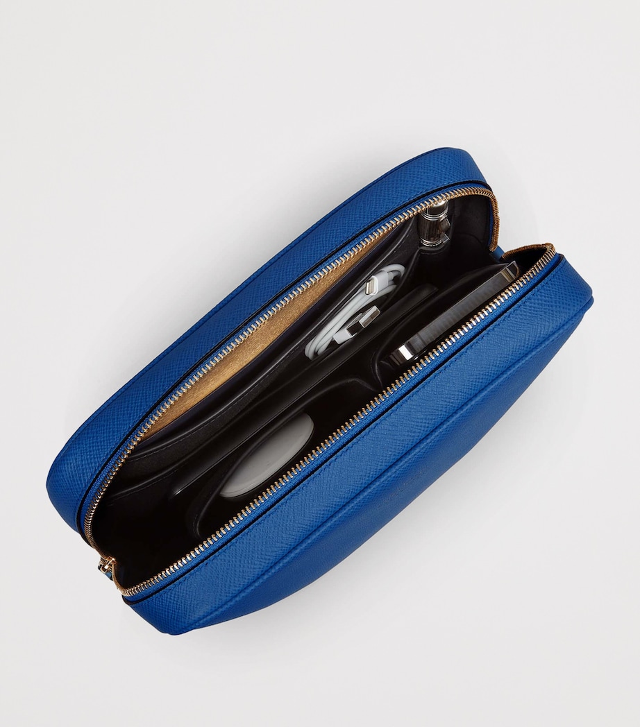 Panama Leather Tech Organiser Pouch CERULEAN Image 4