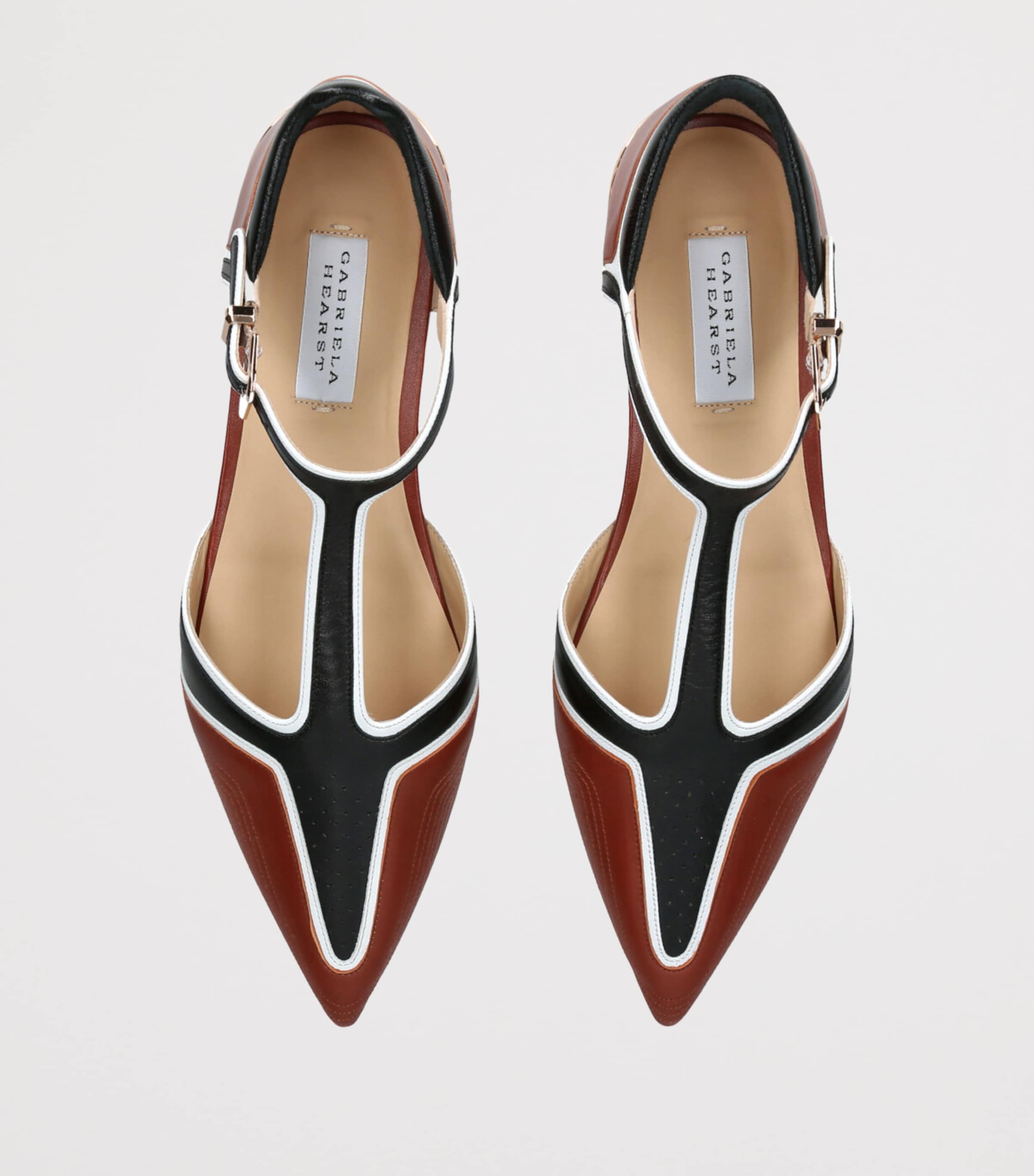 Gabriela Hearst Leather Leya T-Bar Ballet Flats Tan Image 4