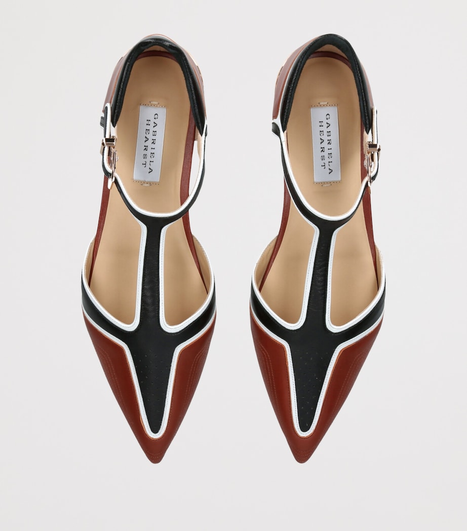 Gabriela Hearst Leather Leya T-Bar Ballet Flats Tan Image 4
