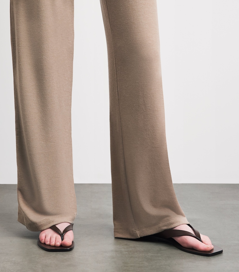 LESET Womens Lauren Wide-Leg Lounge Trousers Sable Image 3