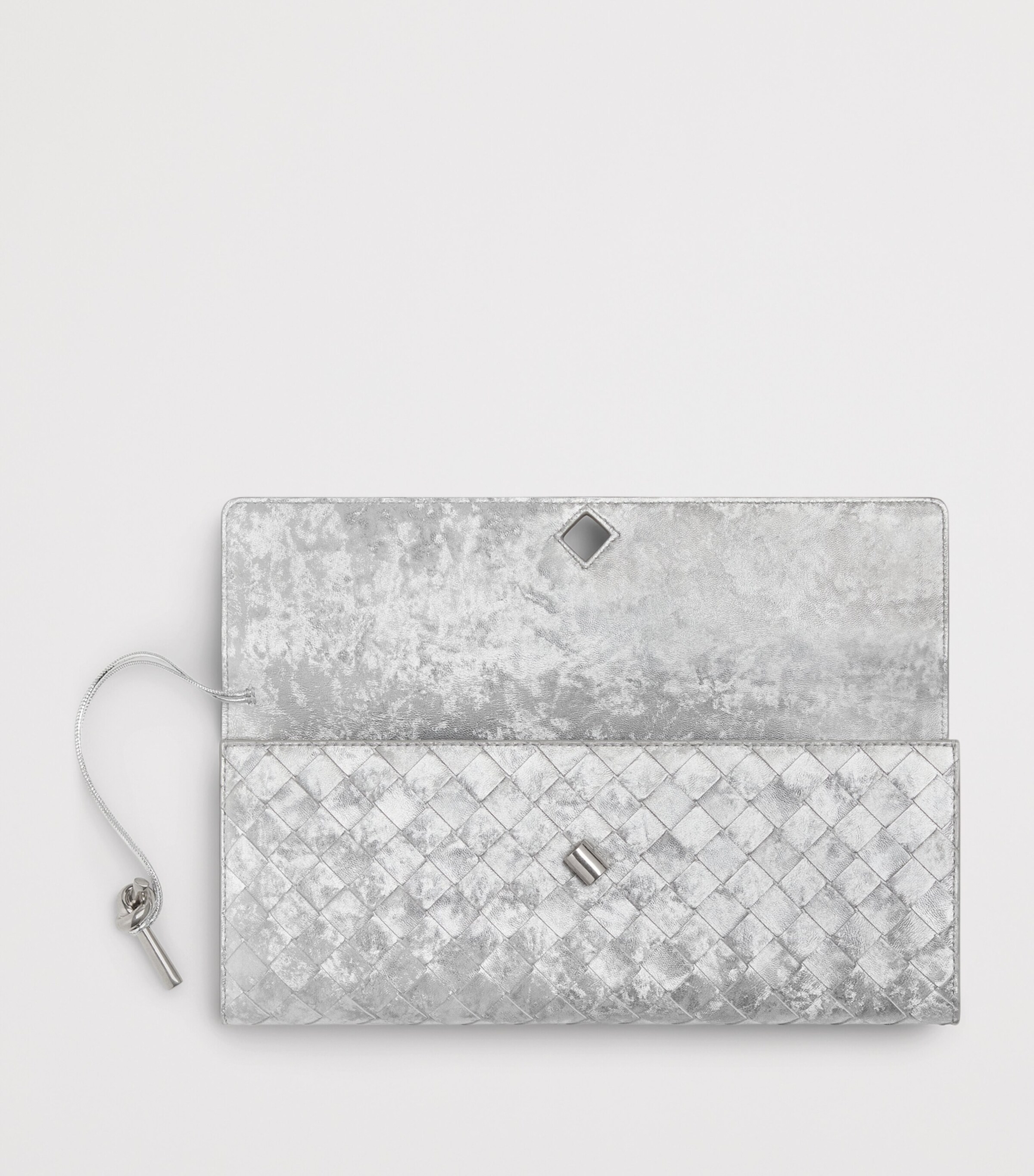 Bottega Veneta Laminated Leather Andiamo Clutch Bag Image 2