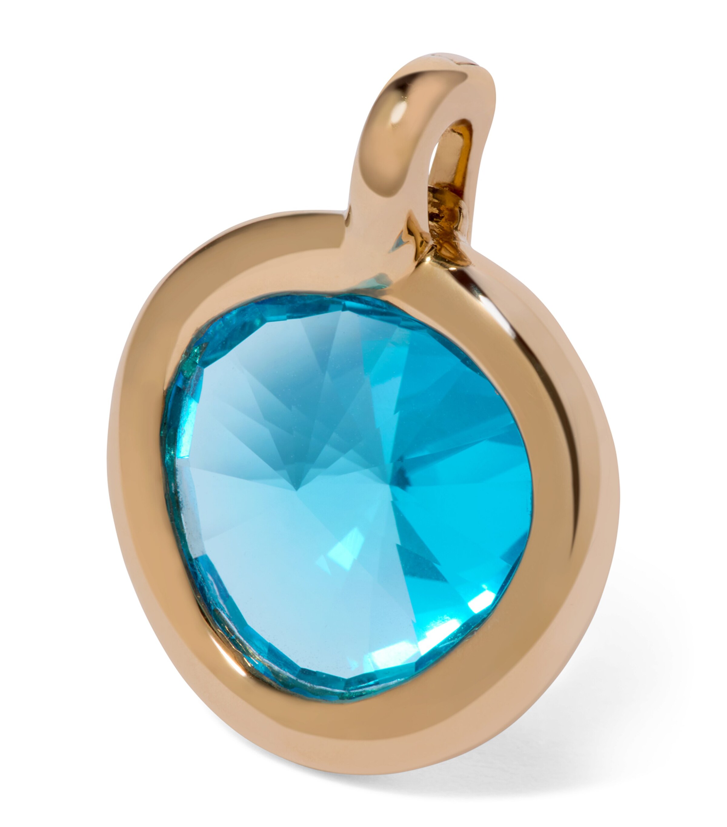 Yellow Gold and Blue Topaz Sweetie Pendant Charm YELLOW GOLD Image 1