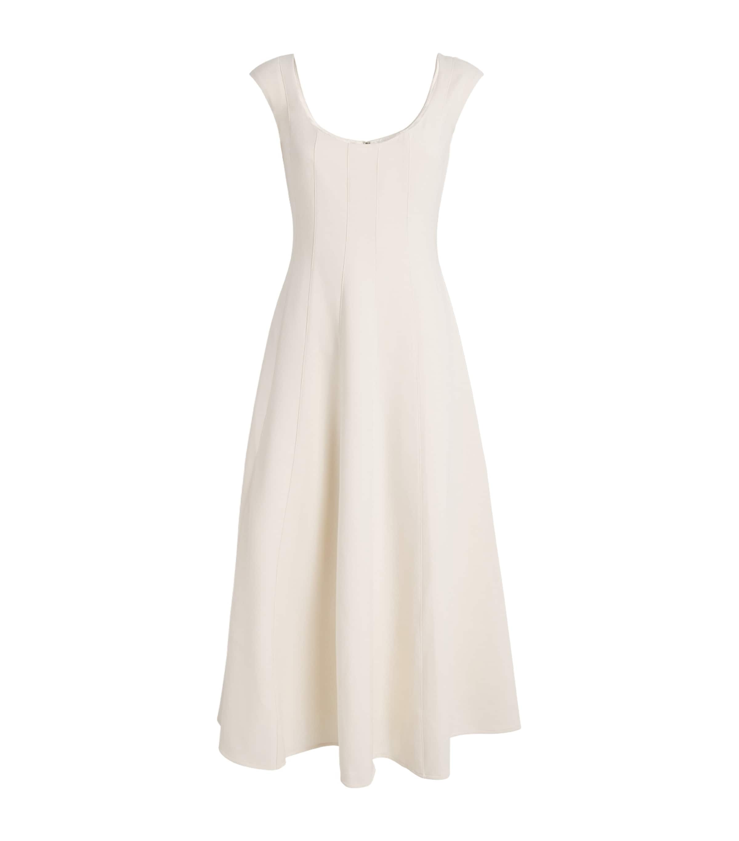 Staud Darted Charlotte Midi Dress In White