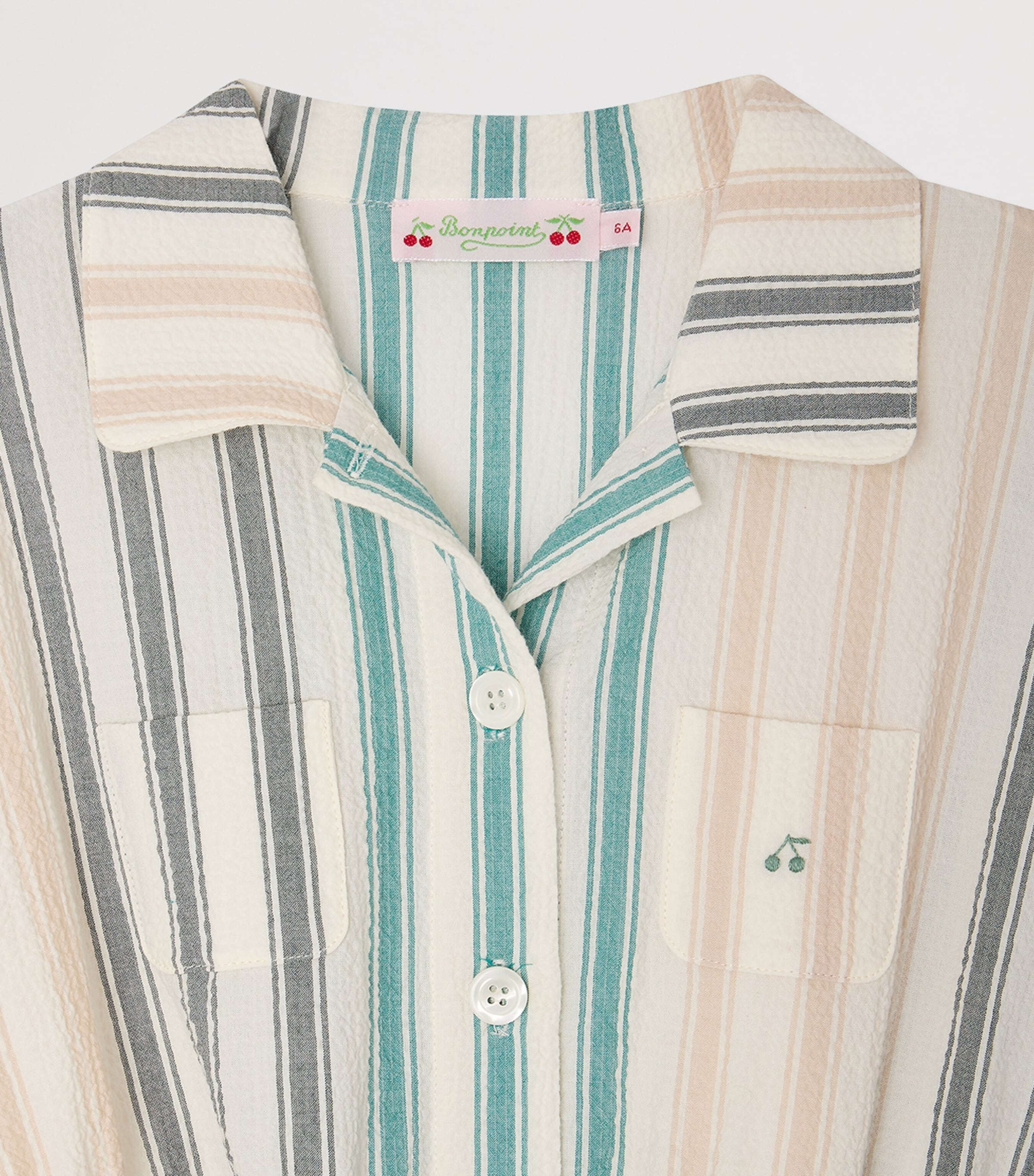 Bonpoint Cotton Stripe Shirt Dress (10-14 Years) Ra Multicolore Image 3