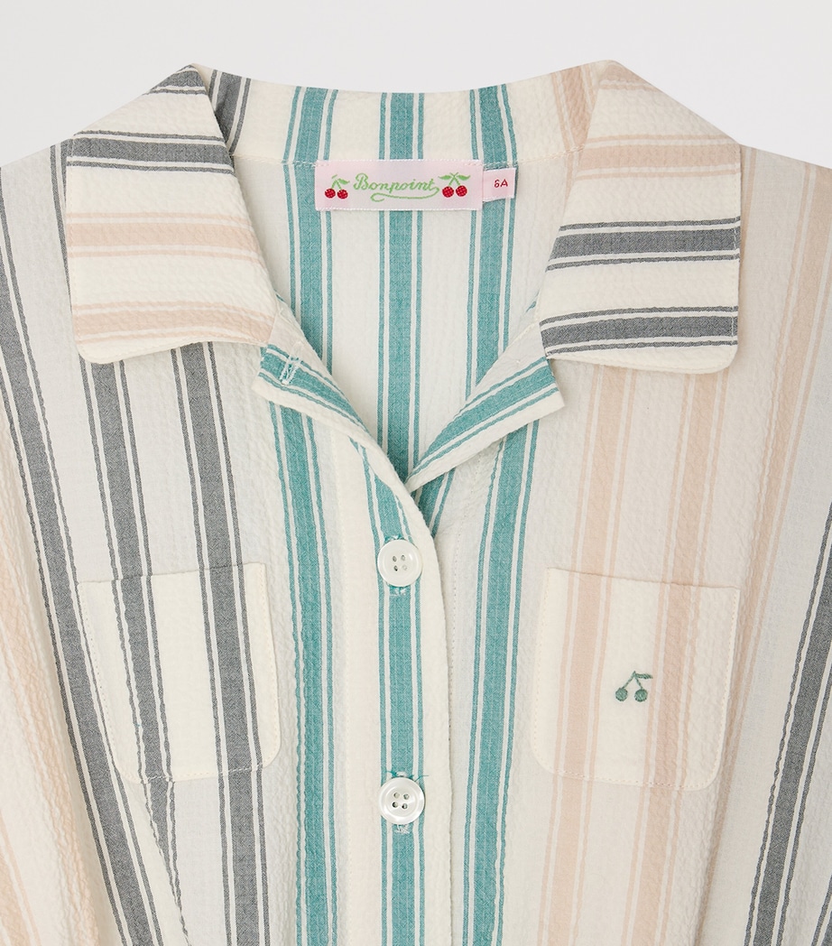 Bonpoint Cotton Stripe Shirt Dress (10-14 Years) Ra Multicolore Image 3