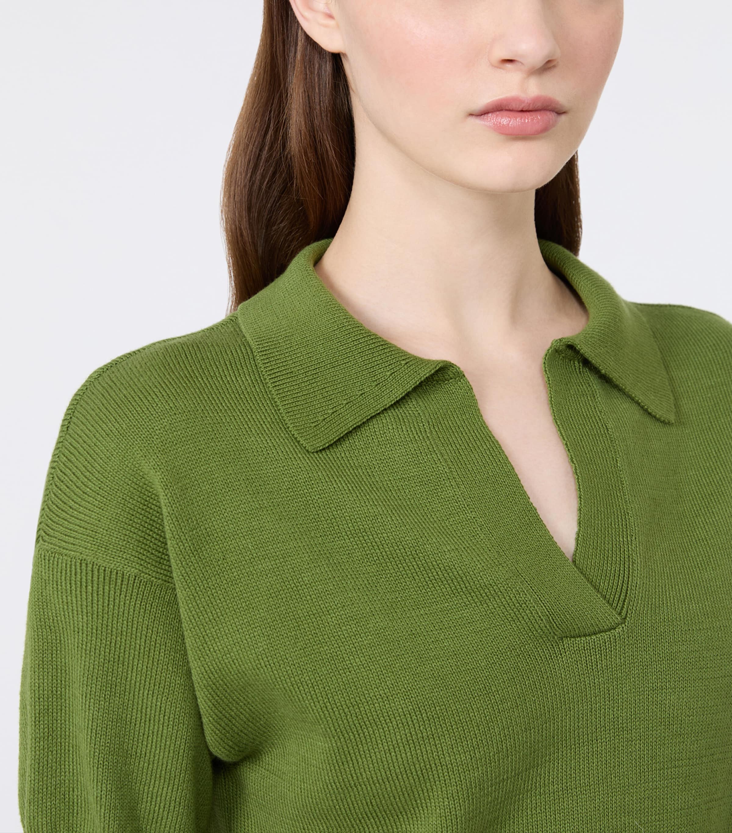 Weekend Max Mara Womens Knitted Polo Shirt Green Image 6