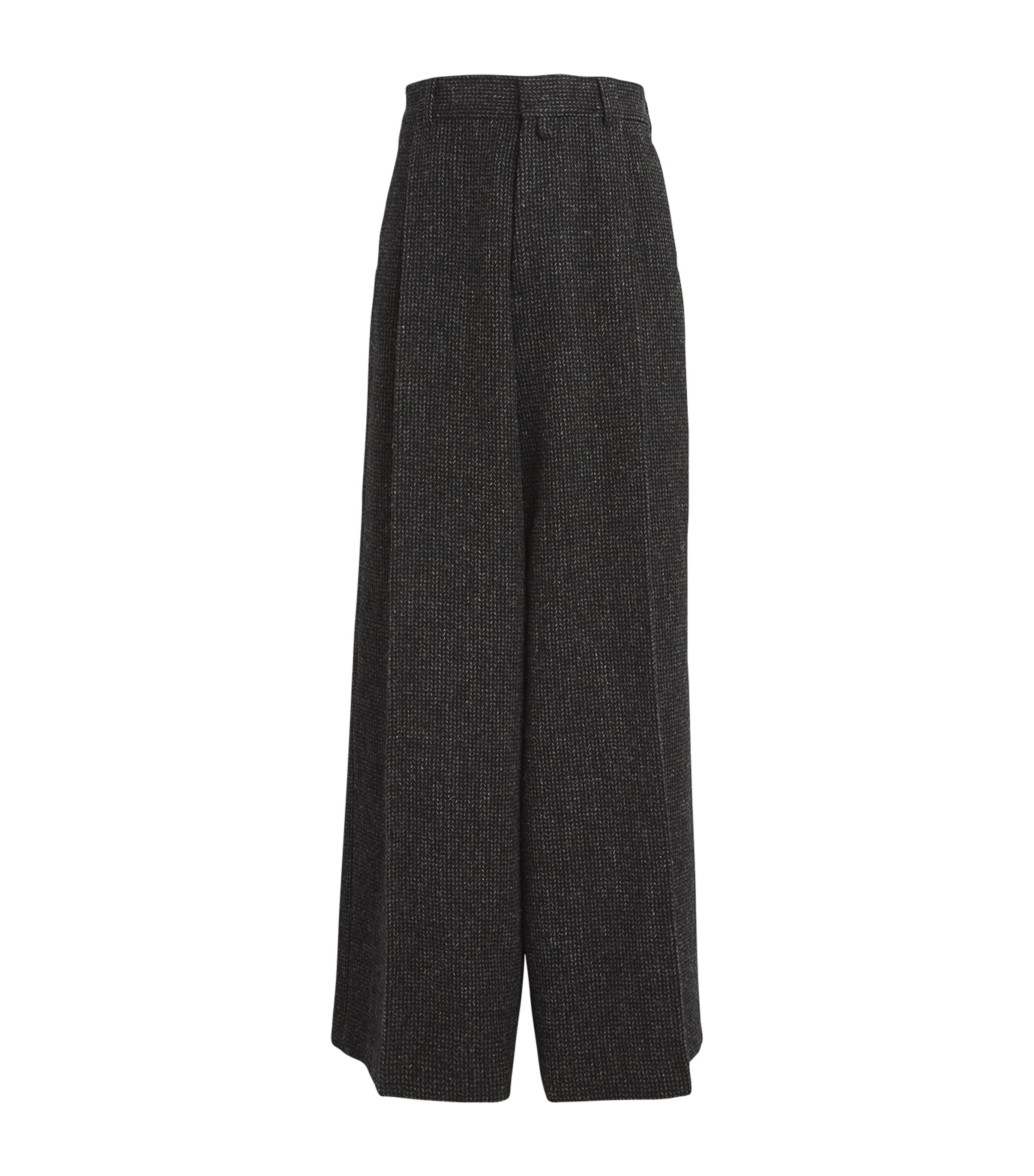 Dries Van Noten Wool Wide-leg Trousers In Black