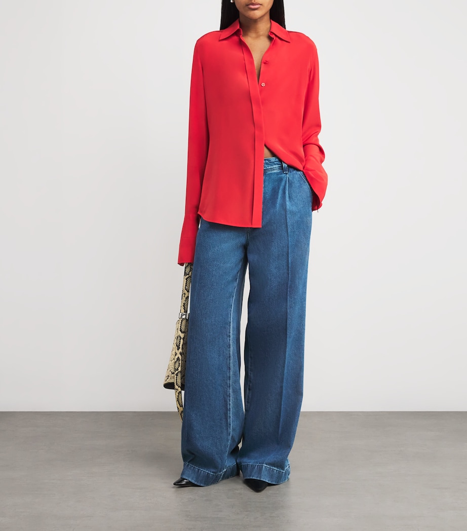 Pleated Wide-Leg Jeans U71BB HILO Image 2