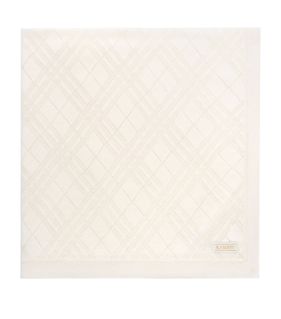 Burberry Kids Cashmere Knitted Blanket (90cm x 90cm) Ivory Image 1