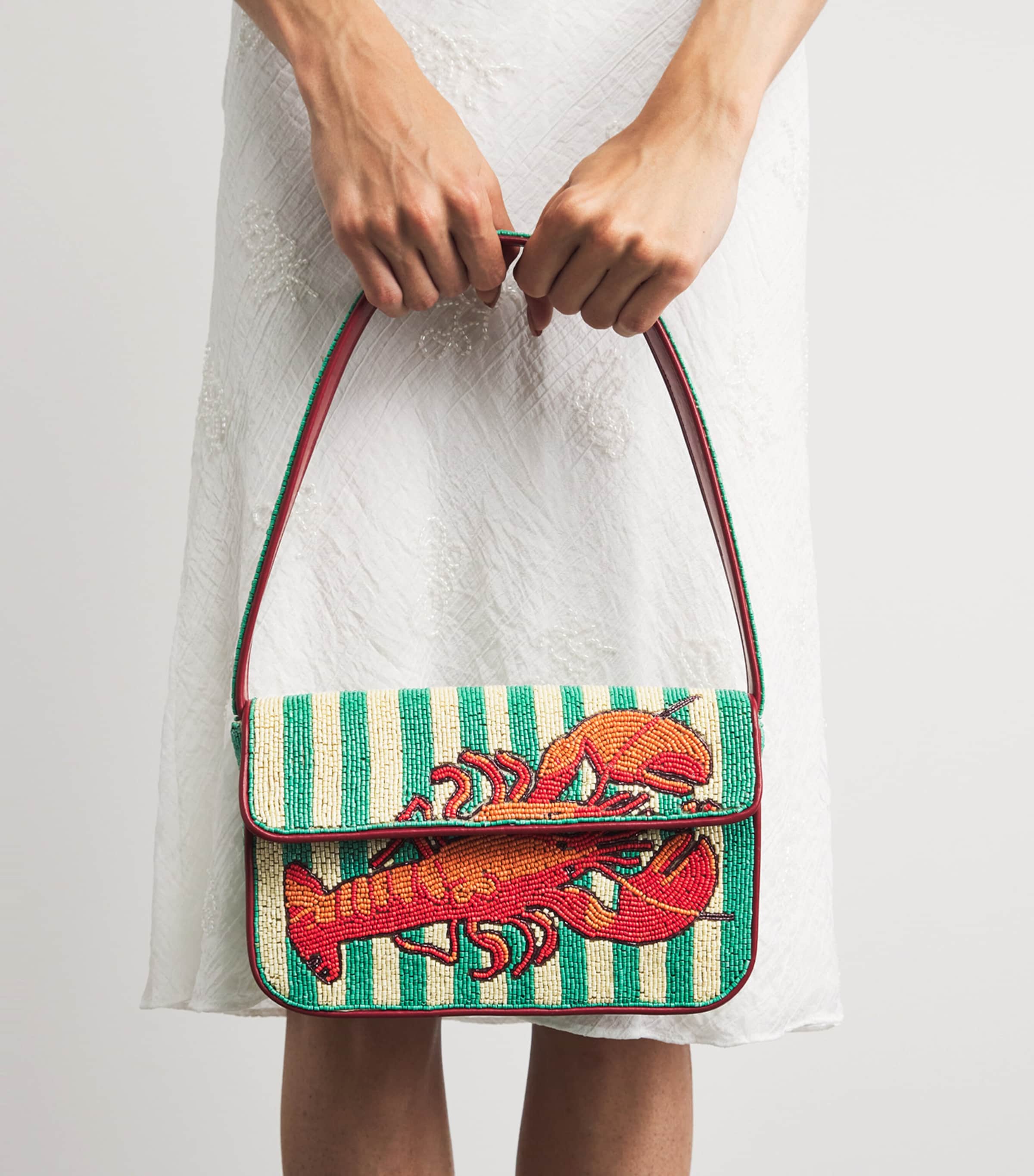 STAUD Beaded Tommy Shoulder Bag Suml Summer Lobster Image 2