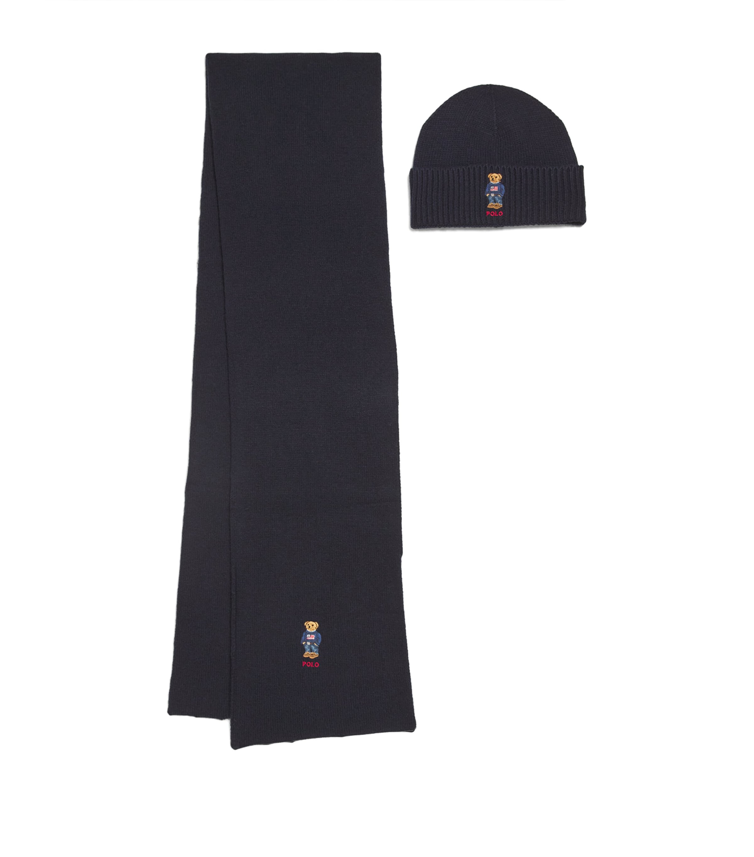 Polo Bear Hat and Scarf Set BLUE Image 1