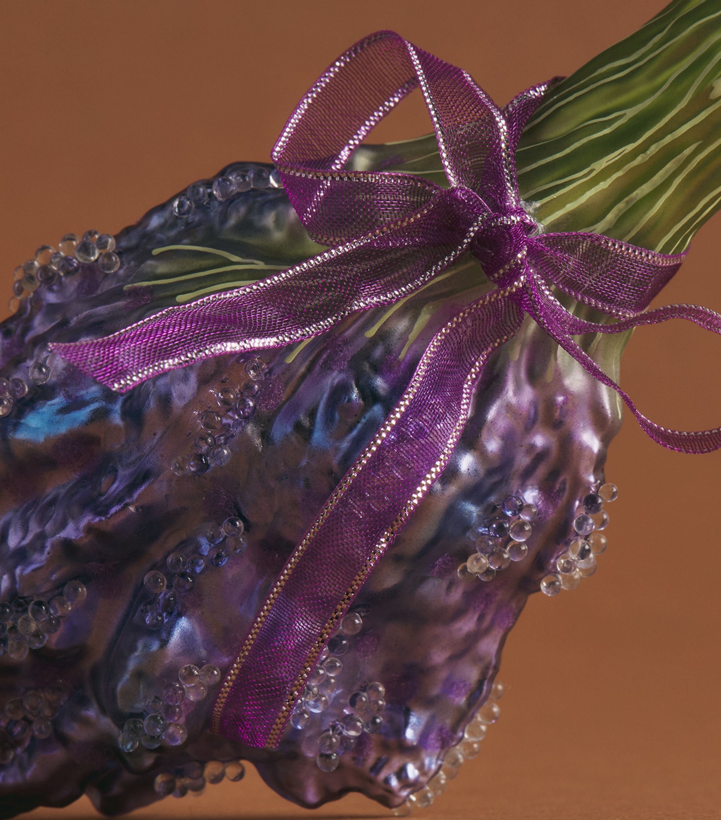 Harrods Glass Lavender Bouquet Tree Decoration Image 2