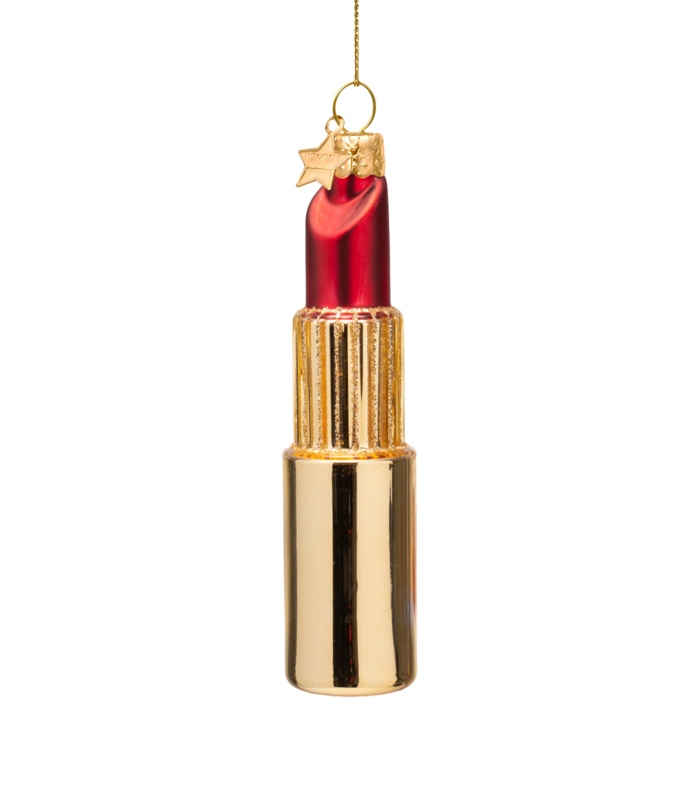 Harrods Lipstick Tree Decoration Red/gold Image 1