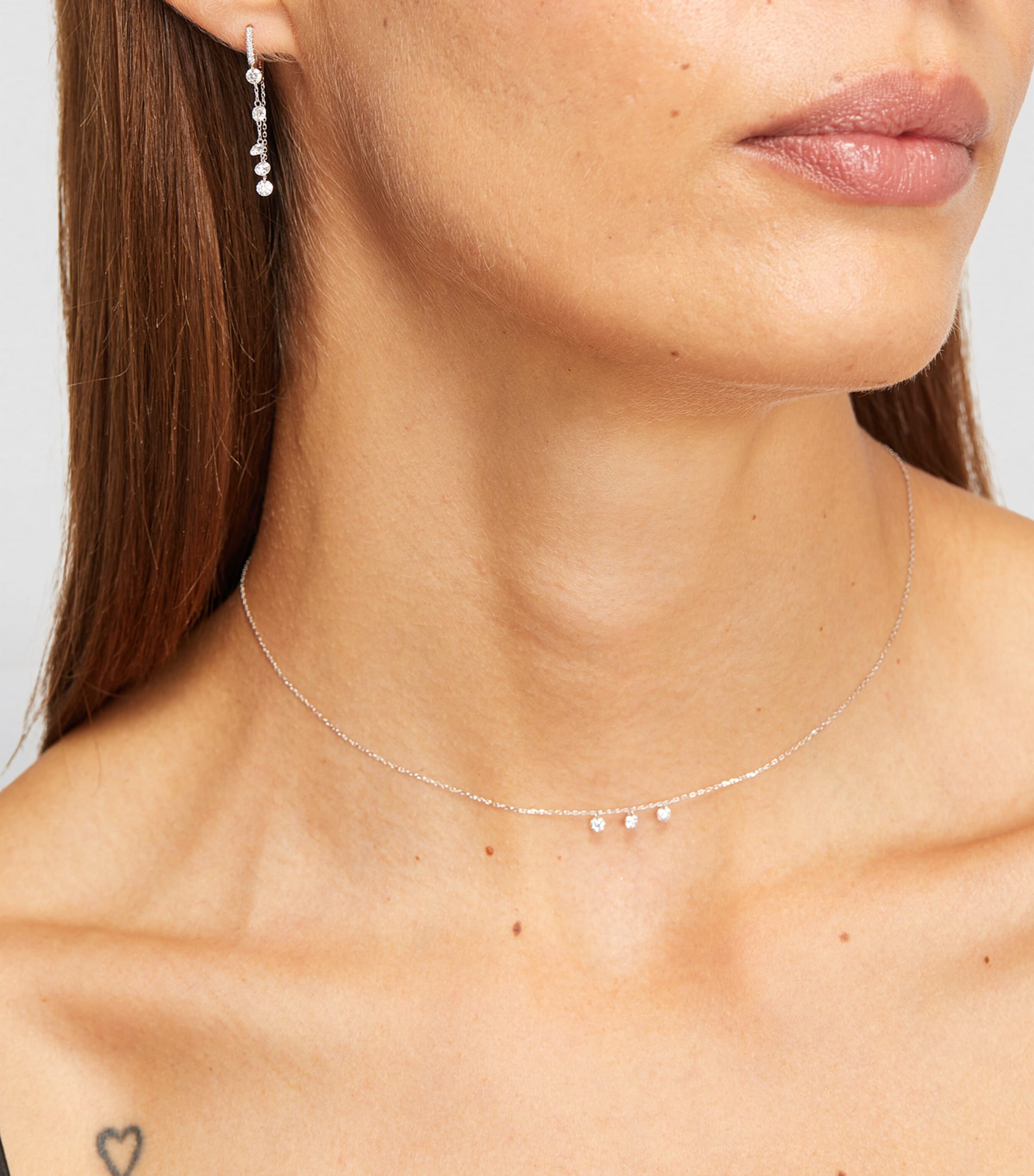 White Gold and Diamond Danaé Single Earring WHITE GOLD Image 4