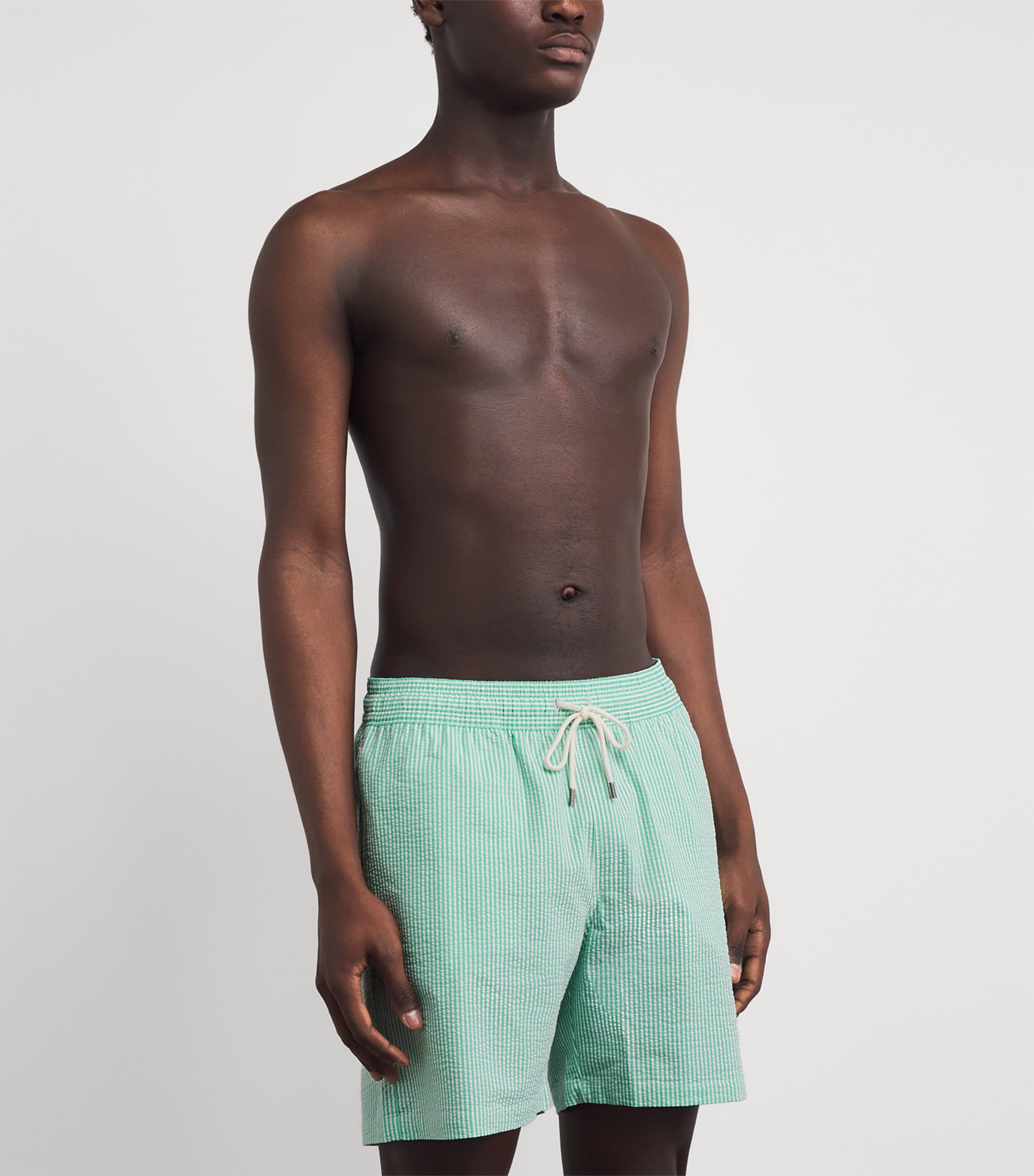 Polo Ralph Lauren Mens Seersucker Traveller Swim Shorts Key West Grn Stripe Image 3