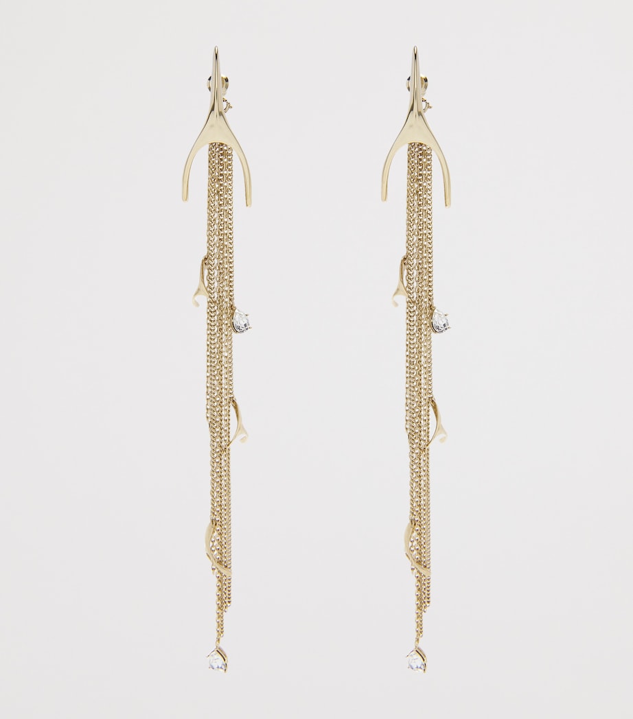 McQueen Embellished Wishbone Earrings Image 3