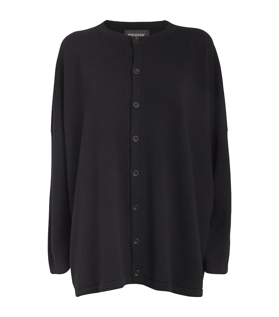 Wool Slim-Sleeve Cardigan BLACK Image 1