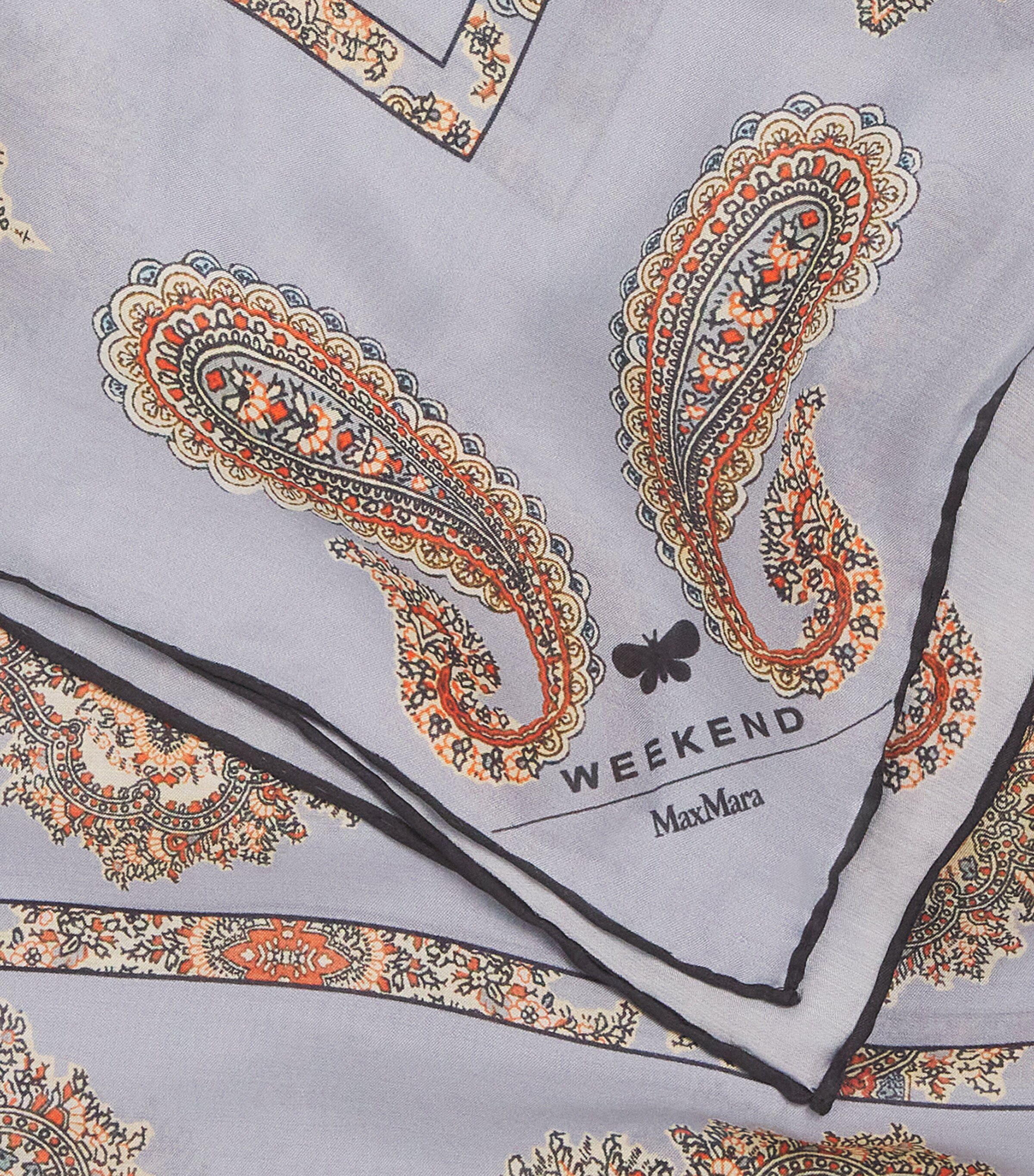 Modal-Silk Paisley Stole Scarf GOLD Image 5