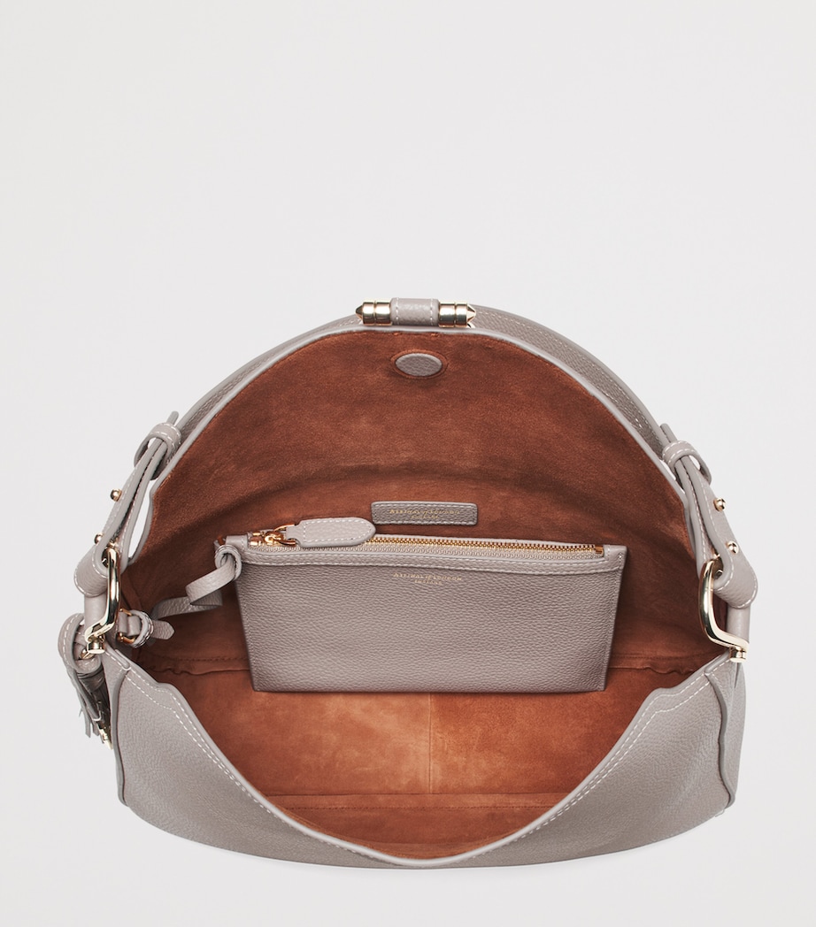 Aspinal Of London Grained Leather Ella Shoulder Bag Moleskin Image 6