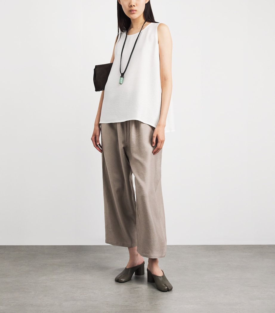 Eskandar Womens Silk Japanese Trousers Stone Image 2
