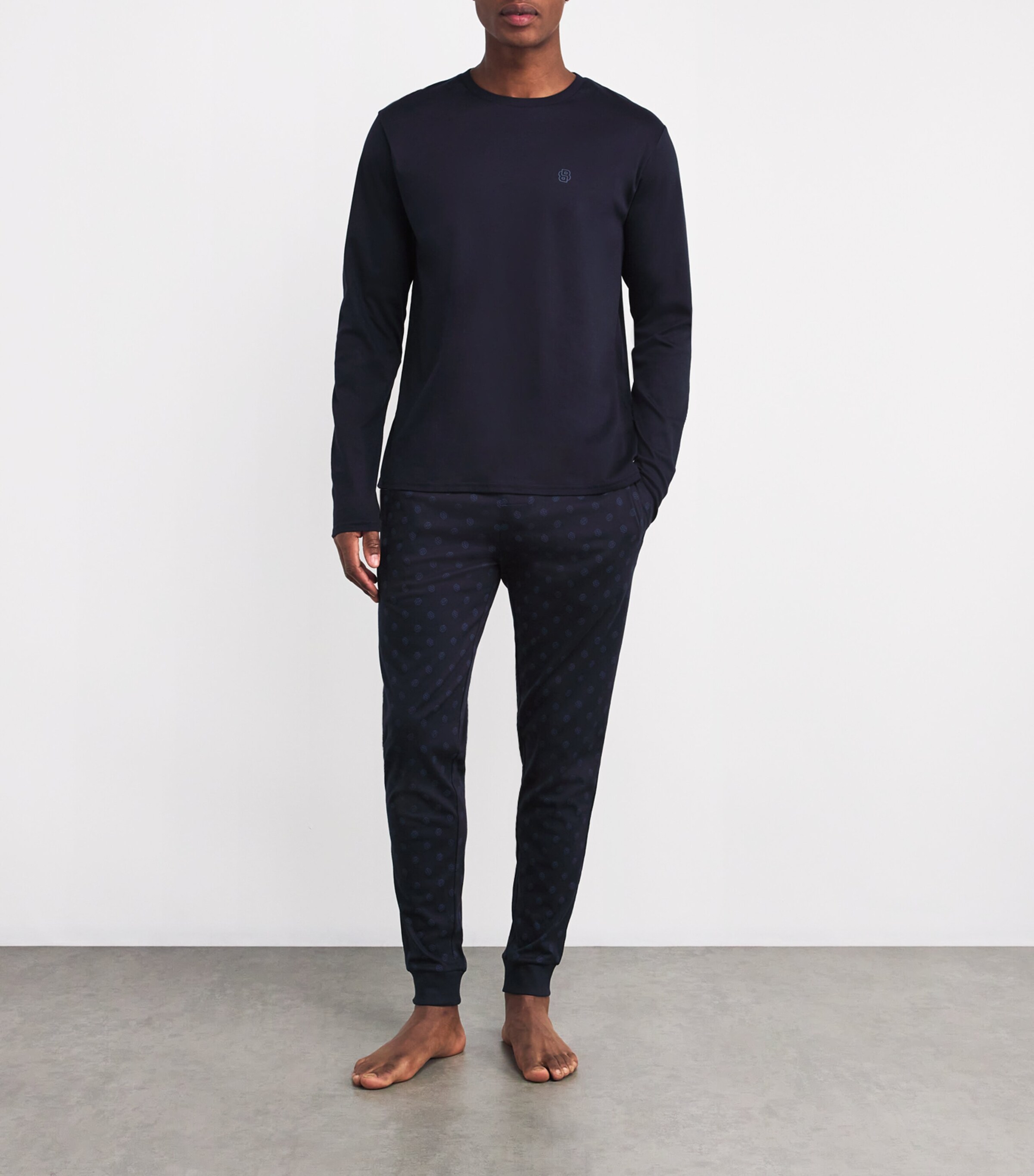 Cotton Logo Lounge Set 404-DARK BLUE Image 2