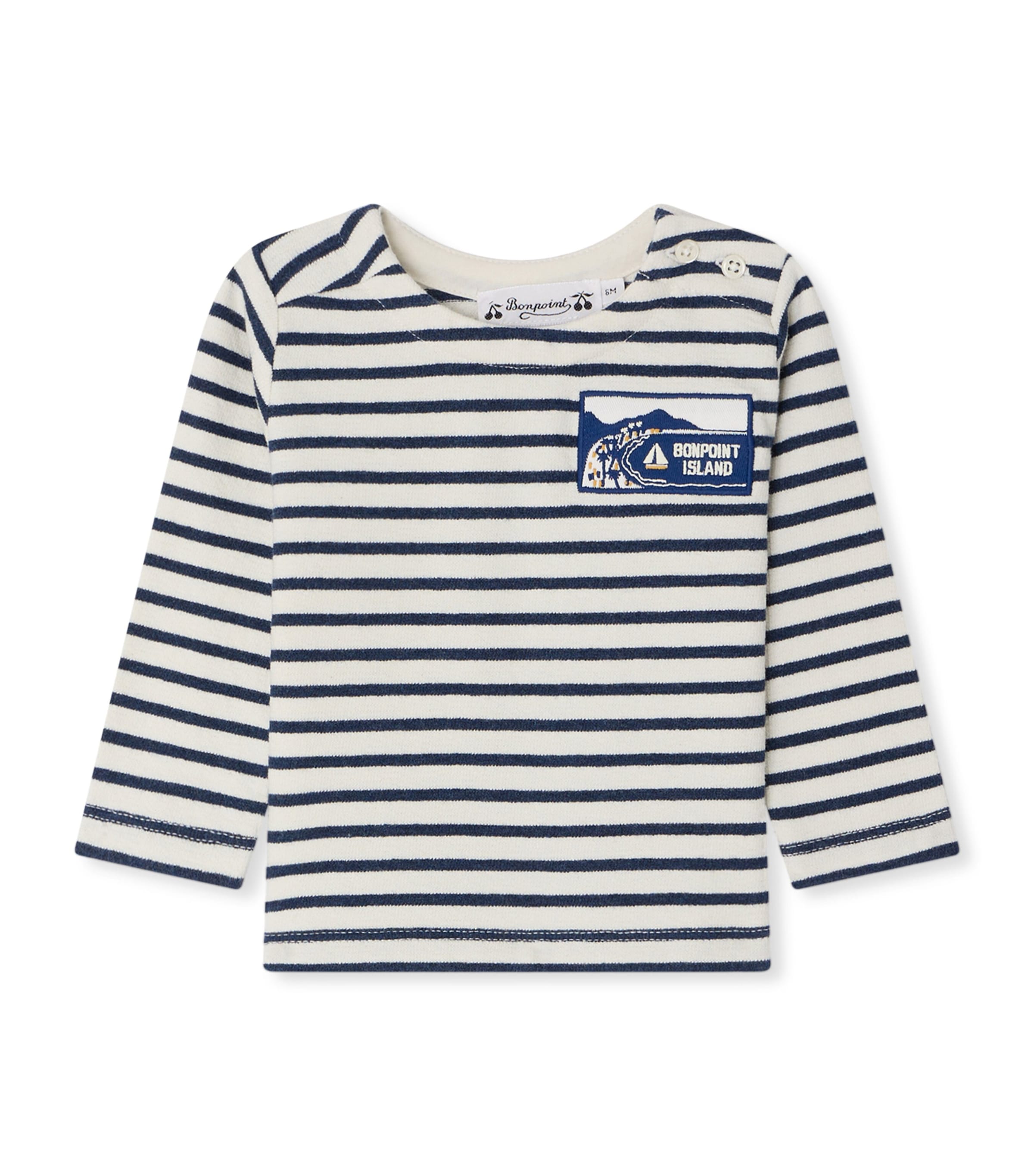 Bonpoint Organic  Cotton Stripe Tourbillon Top (6-18 Months) Indigo Image 1