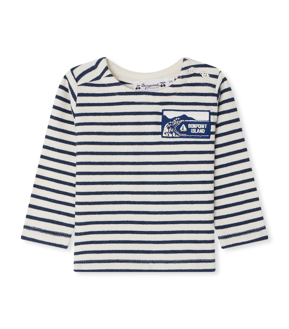 Bonpoint Organic Cotton Stripe Tourbillon Top (6-18 Months) Indigo Image 1