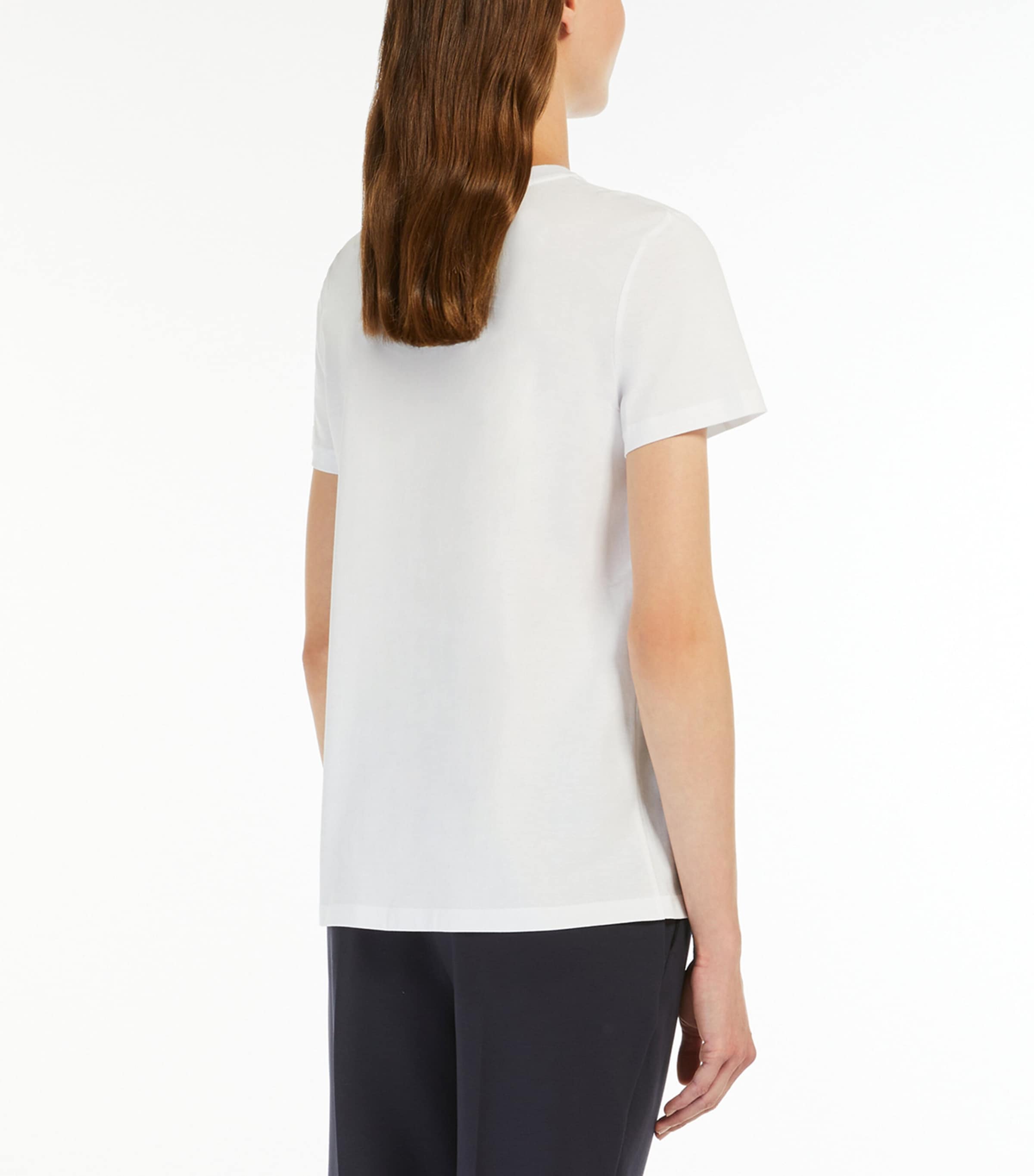 Max Mara Womens Cotton Logo T-Shirt Optical White Image 3