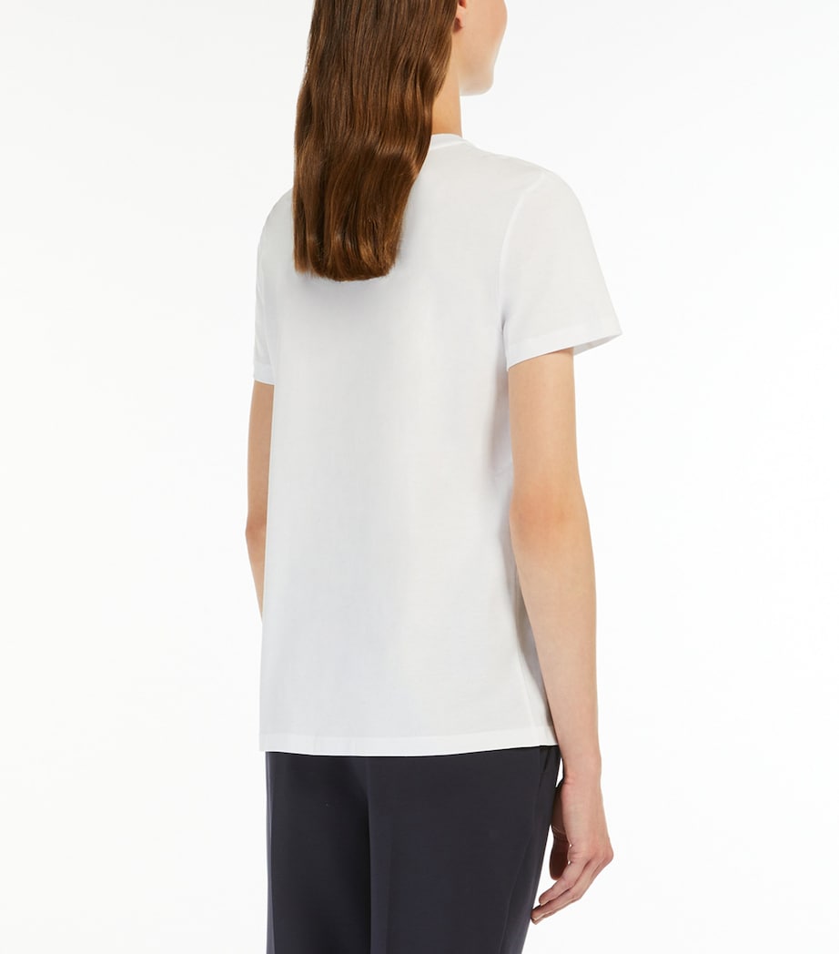 Max Mara Womens Cotton Logo T-Shirt Optical White Image 3