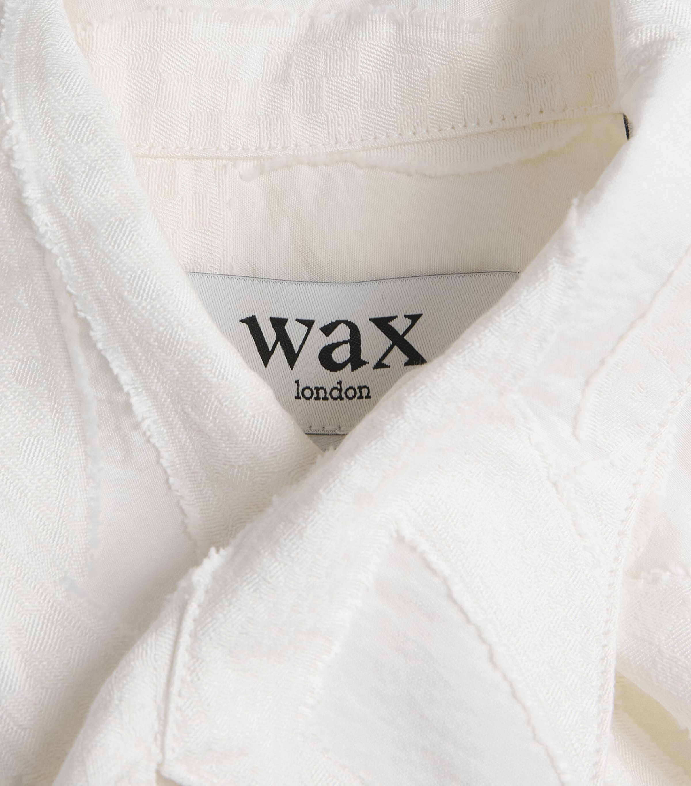 Wax London Mens Jacquard Curzon Shirt Ecru Image 6