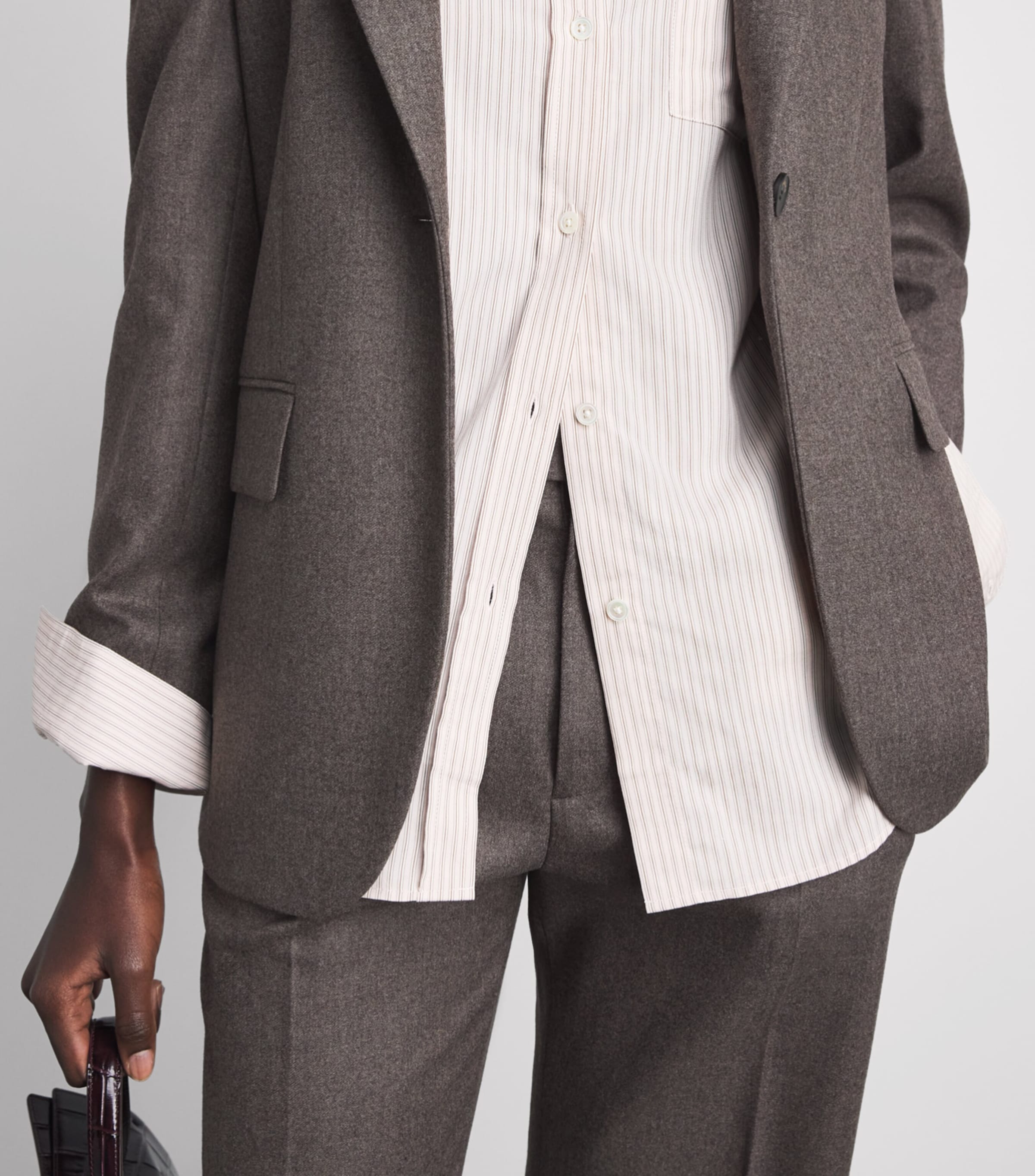 Sandro Paris Womens Wool Single-Breasted Blazer Greige Image 3