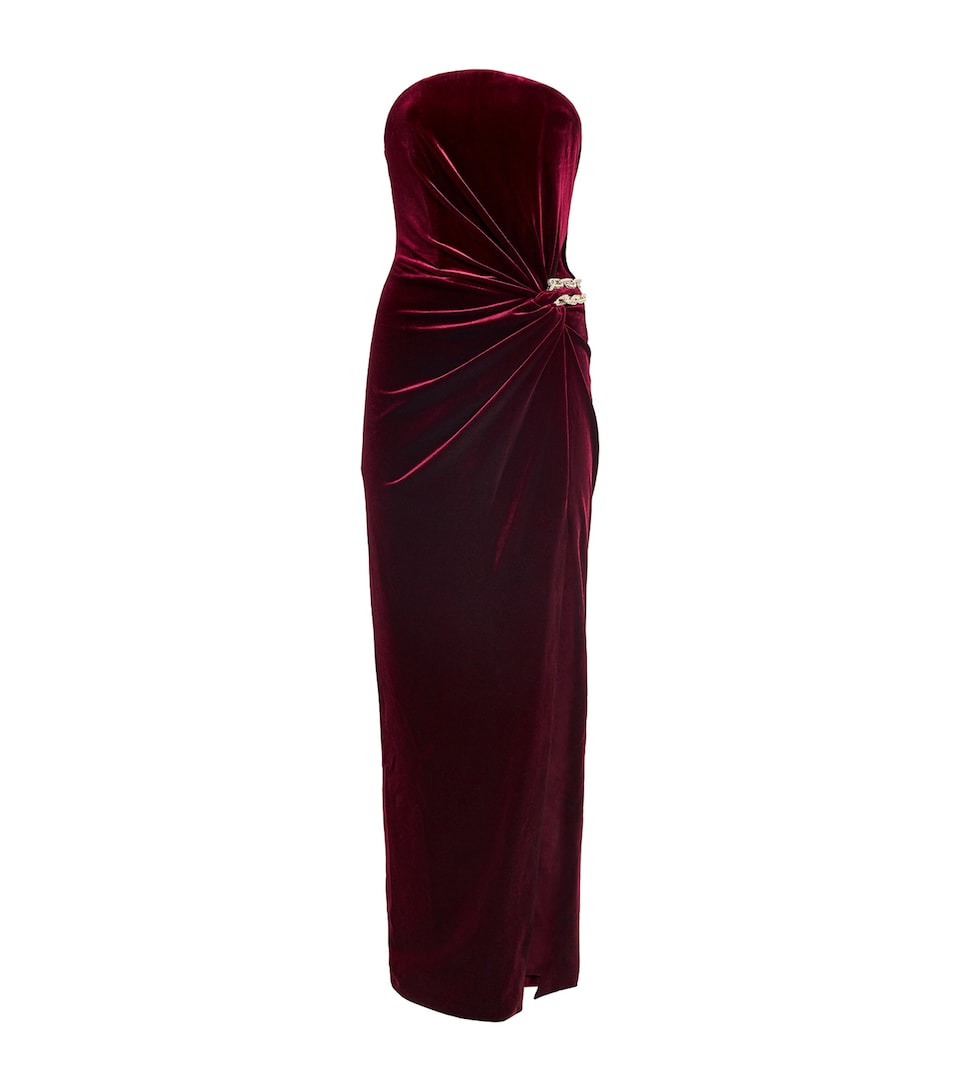 Velvet Strapless Maxi Dress