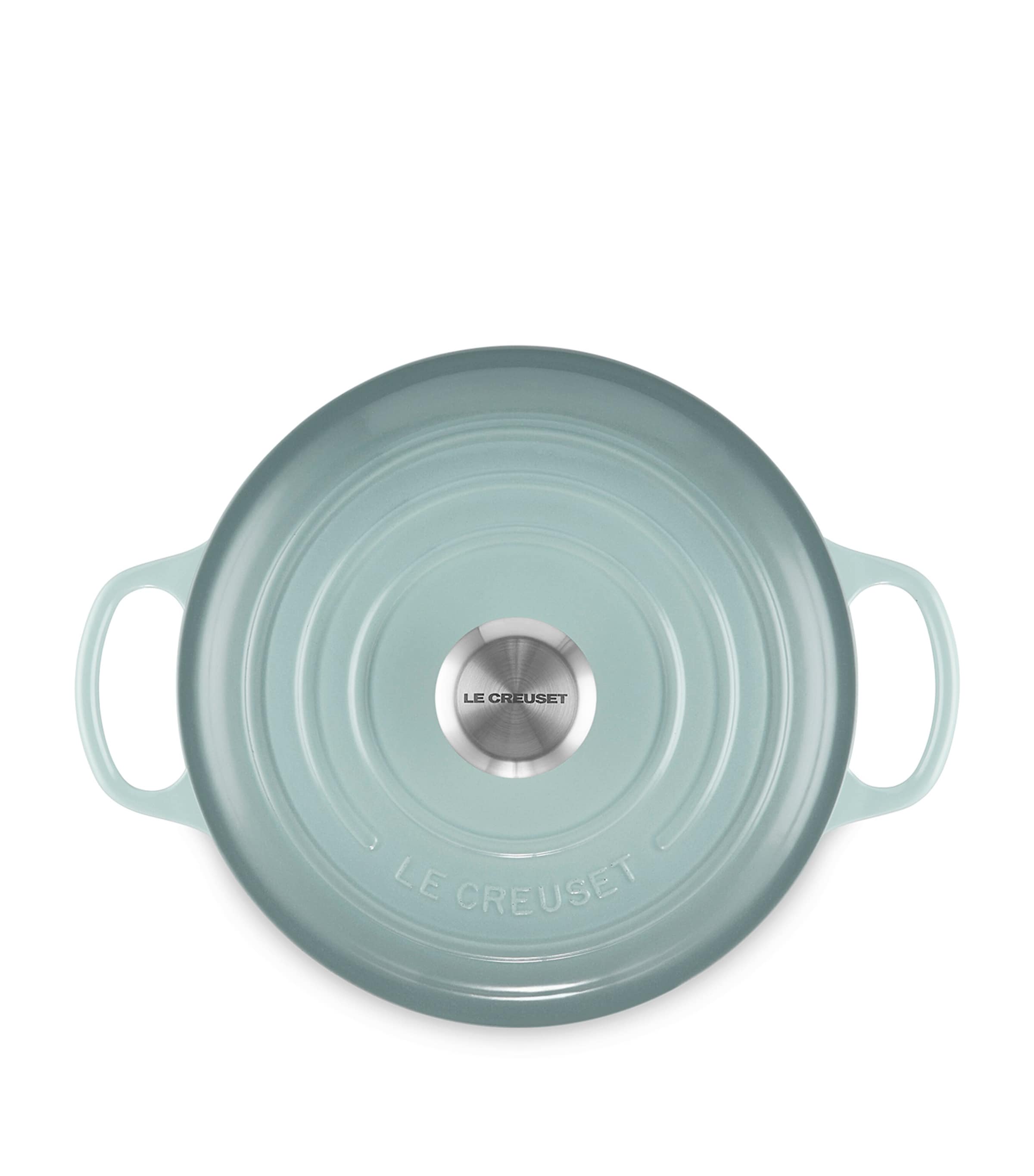 Le Creuset Cast Iron Round Casserole Dish (24cm) Sea Salt Image 3