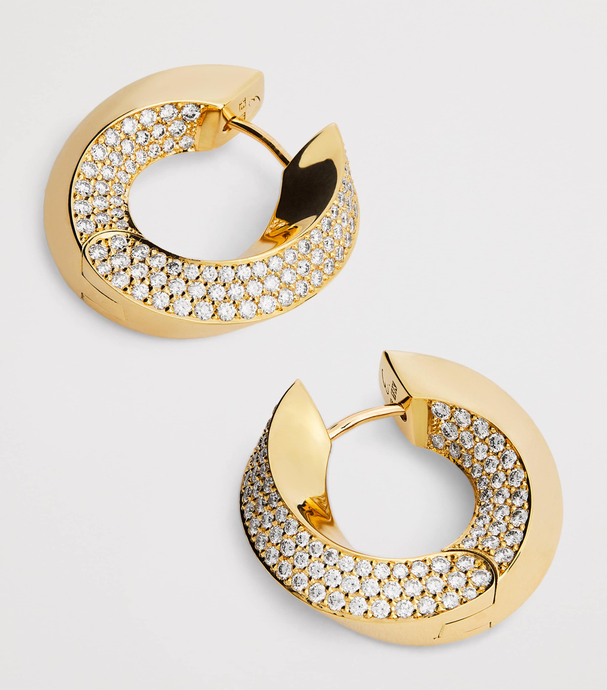 Big Yellow Gold and Diamond Aurea Spira Creoles Earrings YELLOW GOLD Image 6